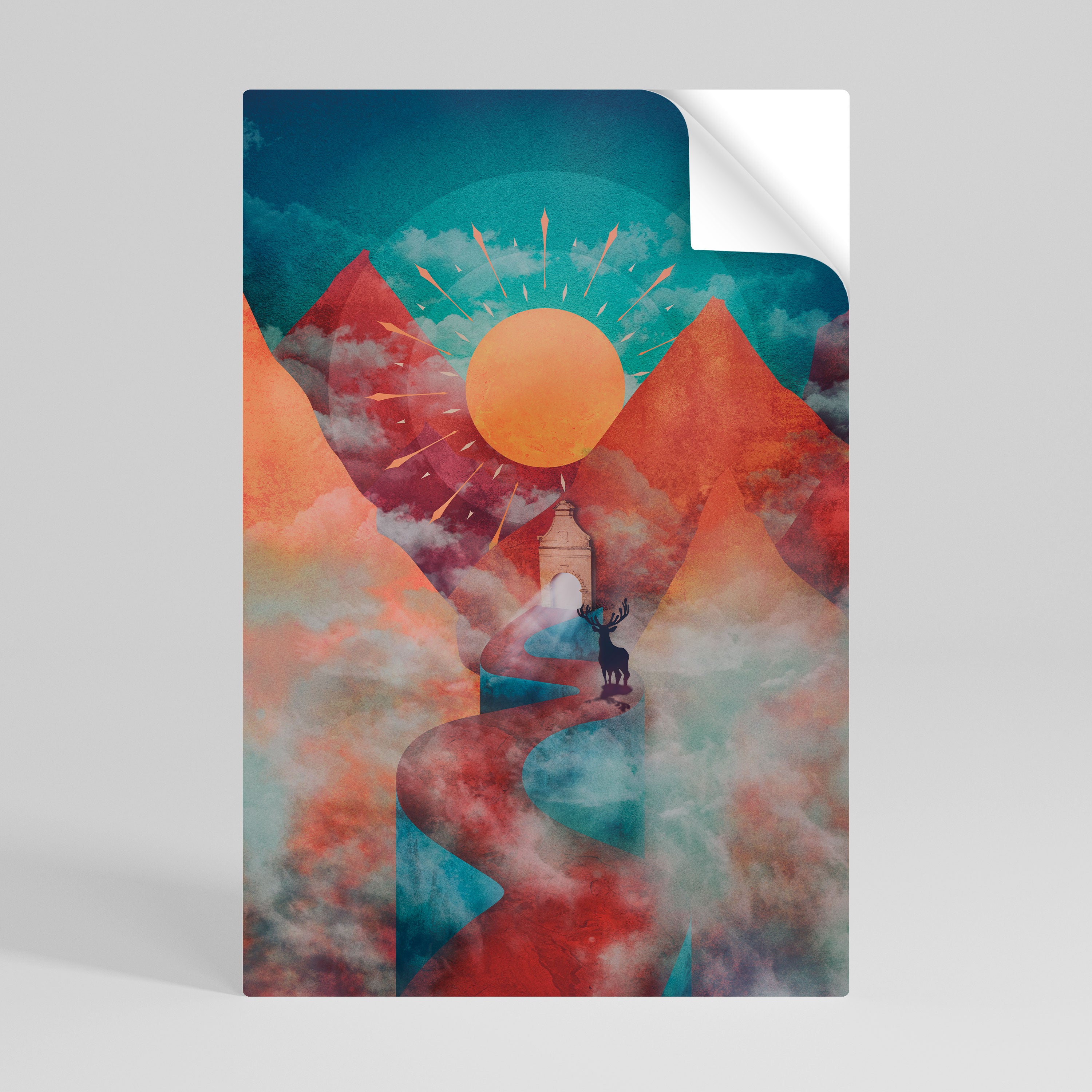 THE DEER MOUNTAIN Peel and Stick Vertical Poster