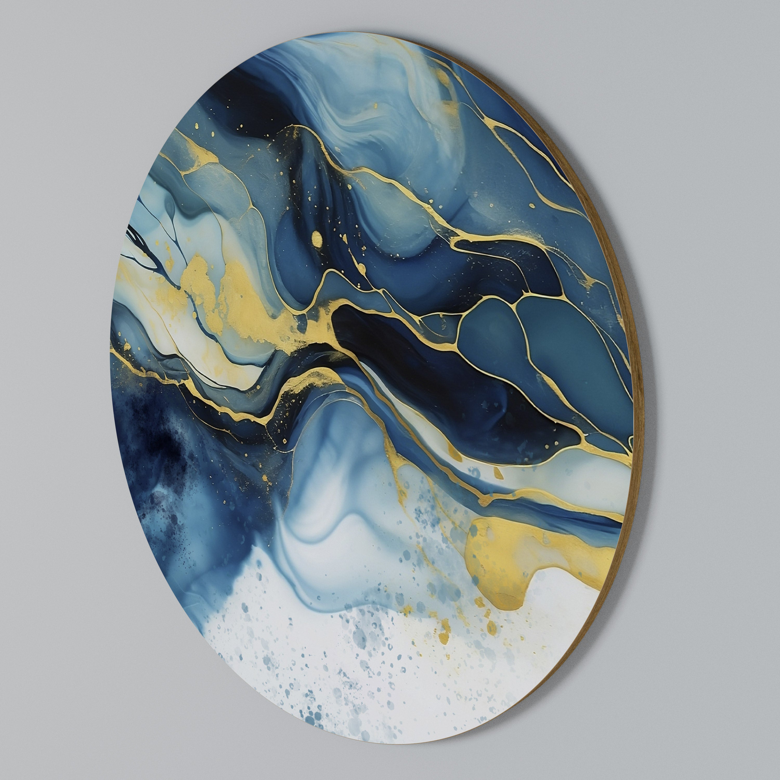 INKY MARBLE Round Wall Art