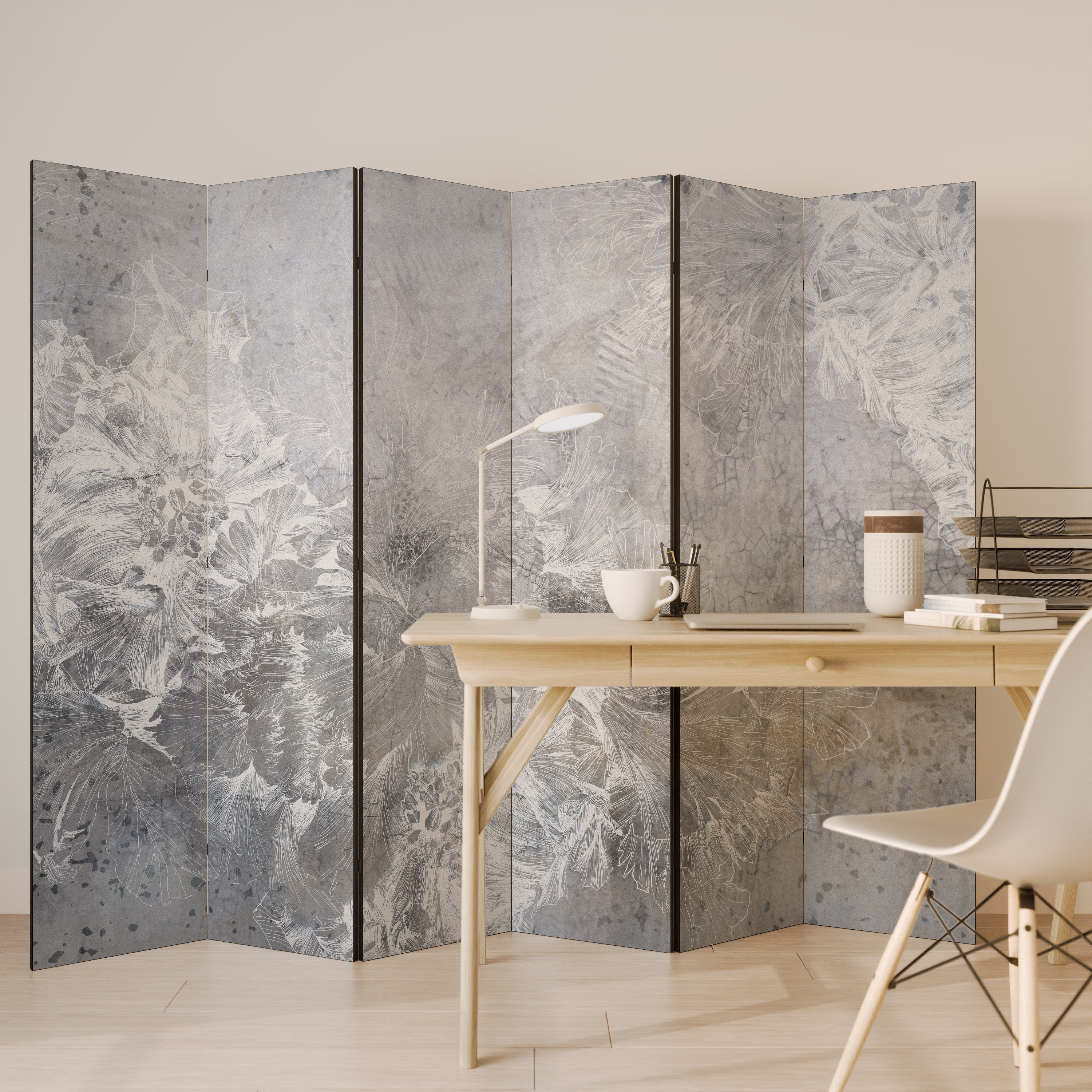 WHITE WHISPER 6-Panel Room Divider
