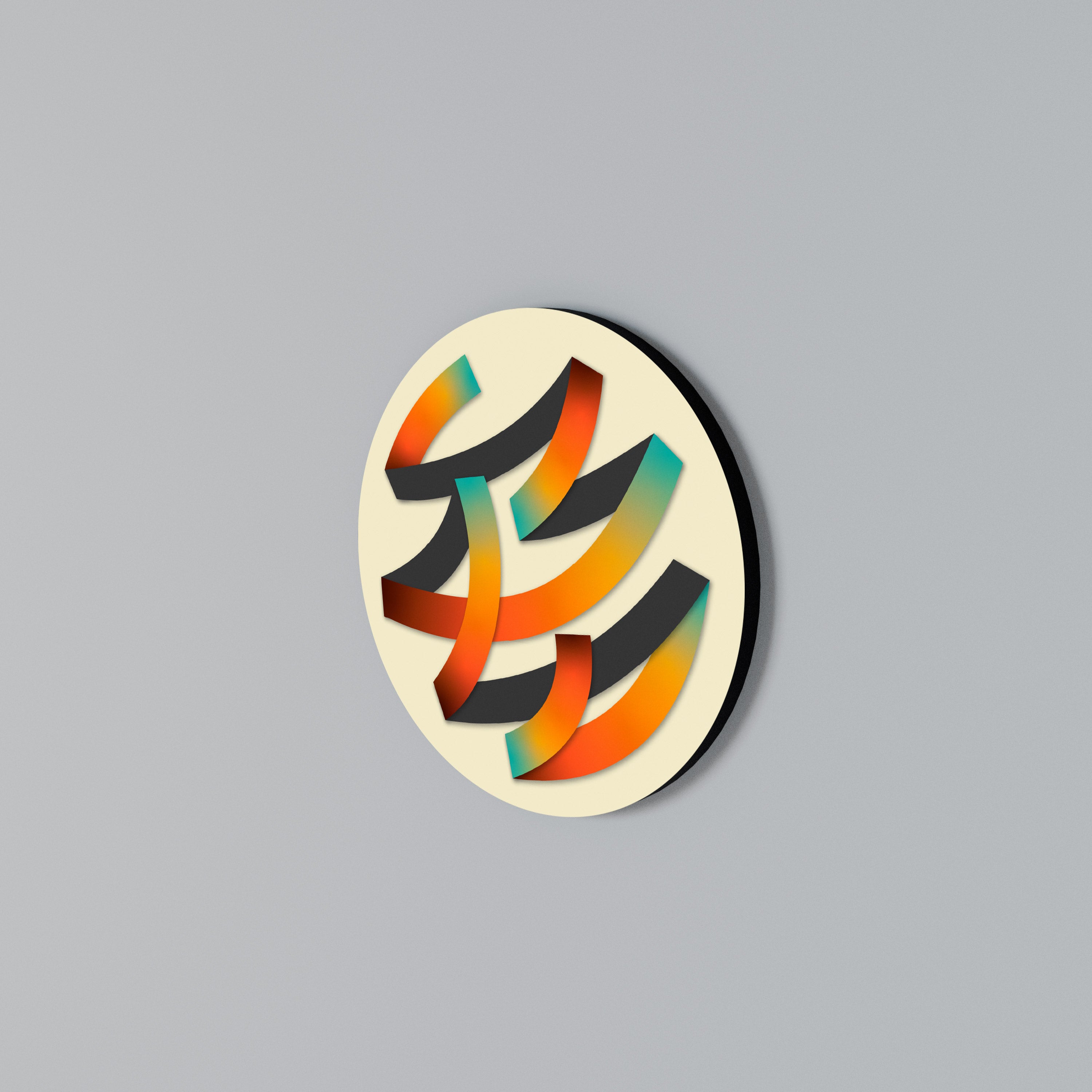 RIBBON REVERIE Round Wall Art