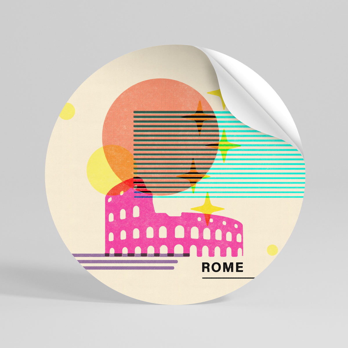 ROMAN SPARKLE Kulatá samolepka