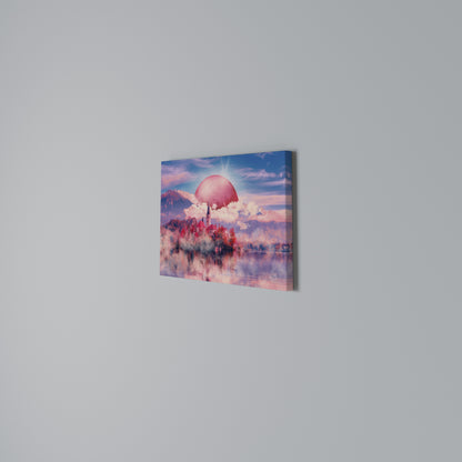 MARS OVER THE BLED LAKE Horizontal Canvas Print
