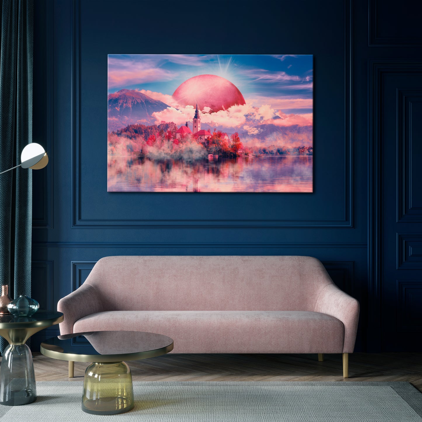 MARS OVER THE BLED LAKE Horizontal Canvas Print