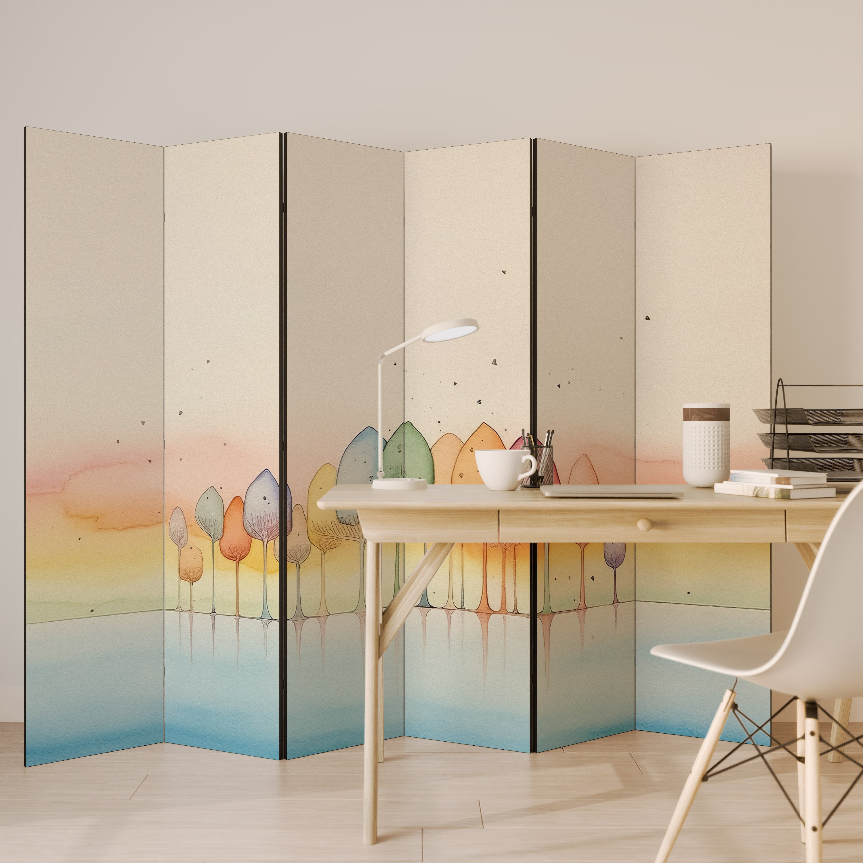 COLORFUL OASIS 6-Panel Room Divider
