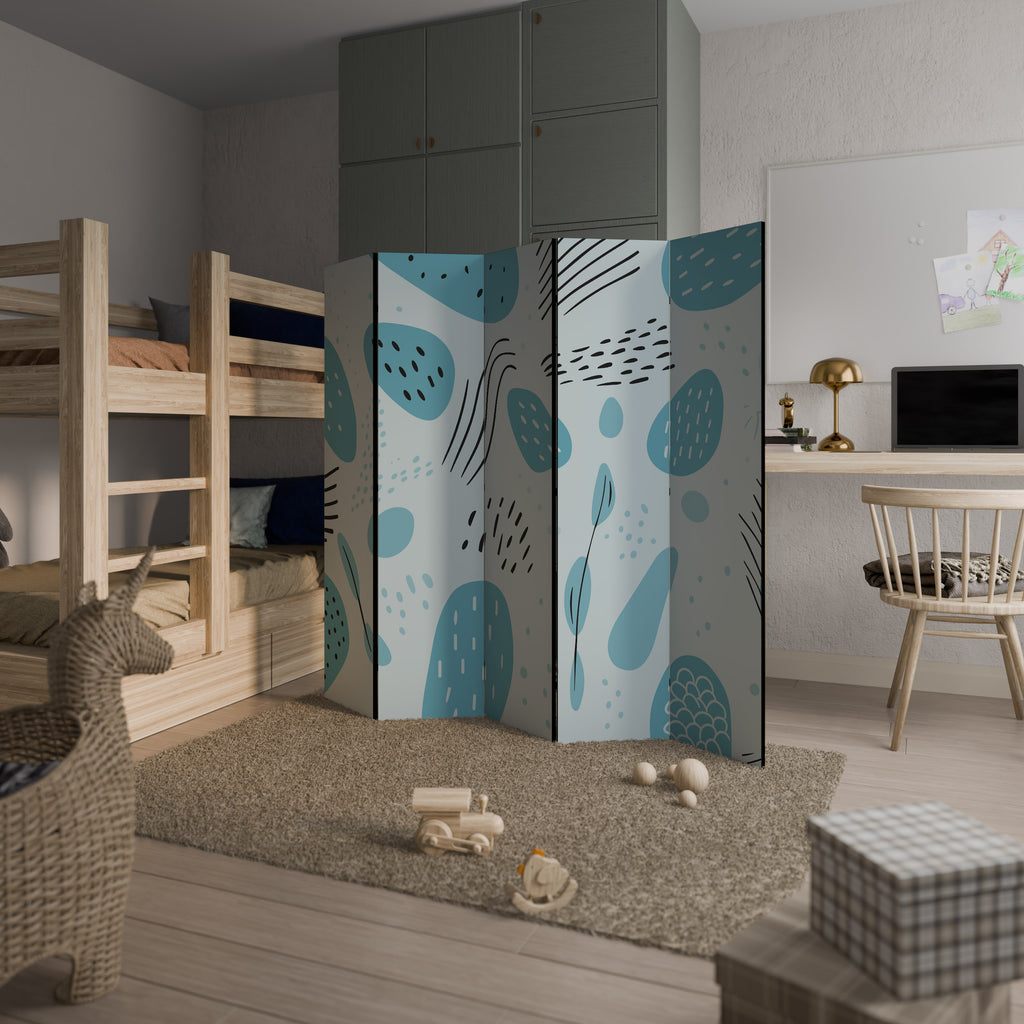 GREENISH FRENZY 5dílný paraván