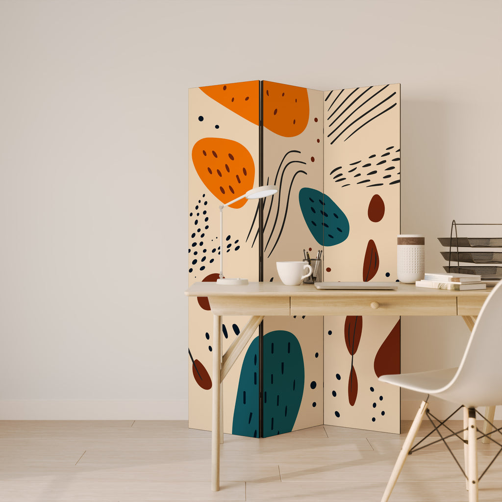 VIBRANT FRENZY 3-Panel Room Divider