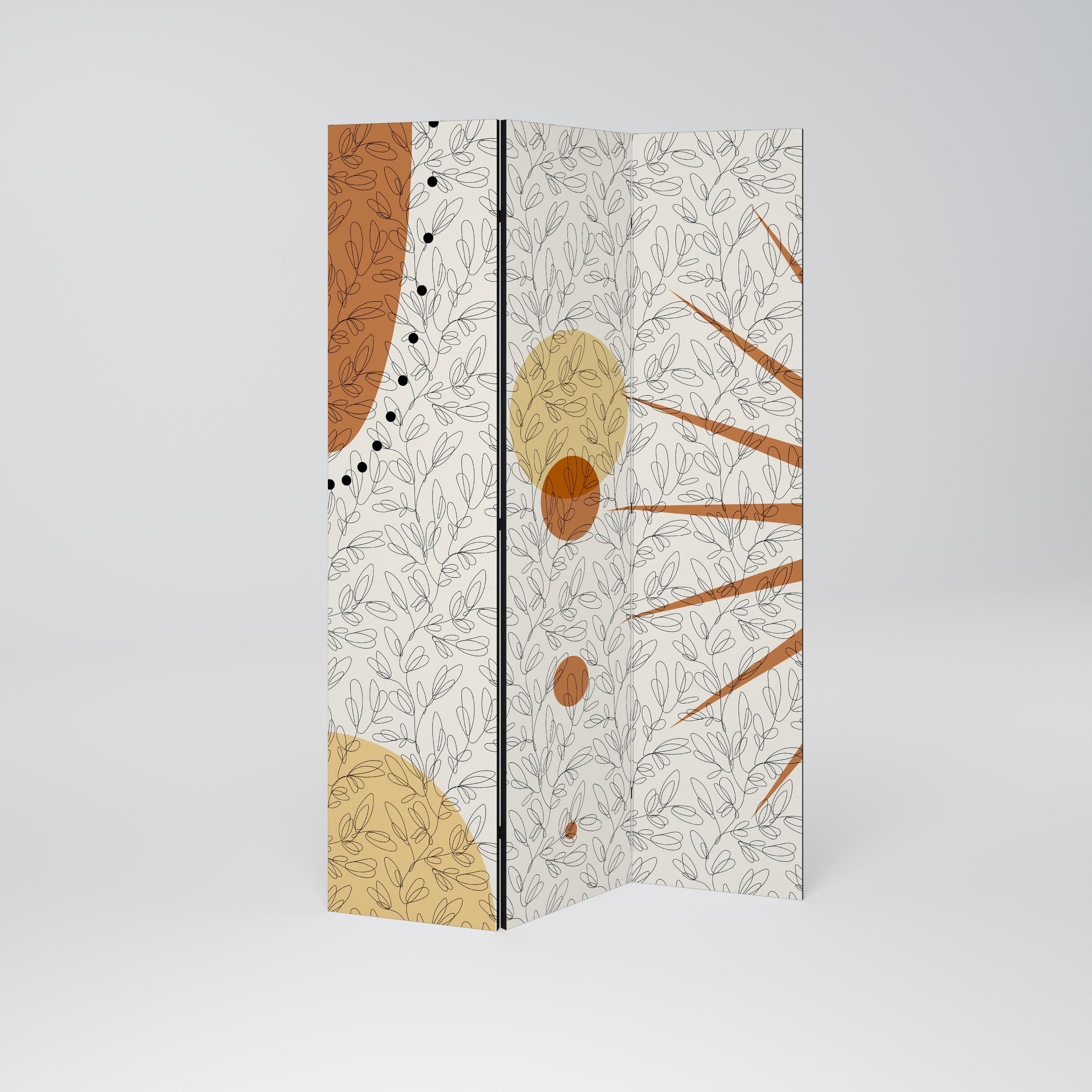 RAYS AND ROUNDELS 3-Panel Room Divider