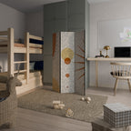 RAYS AND ROUNDELS 3-Panel Room Divider