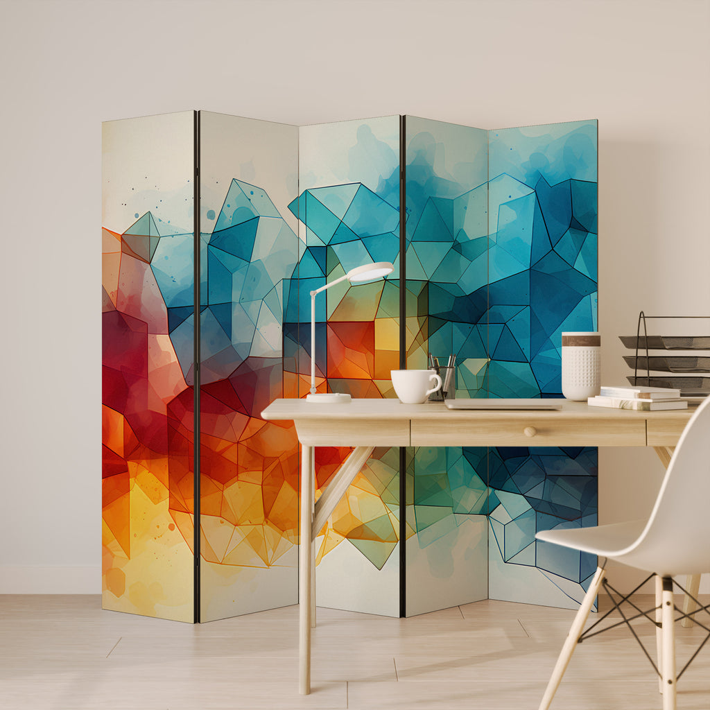 VIBRANT FACETS UNITE 5dílný paraván