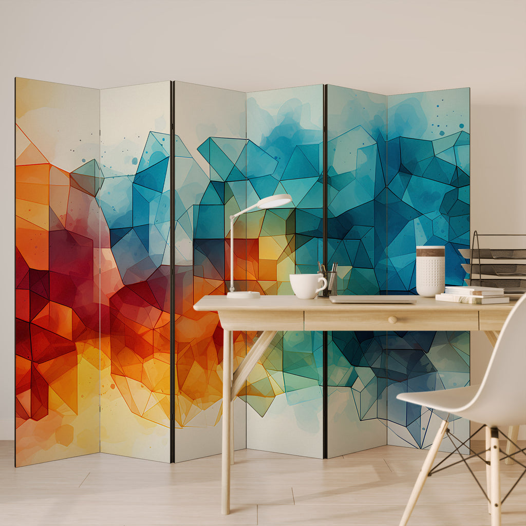 VIBRANT FACETS UNITE 6-Panel Room Divider