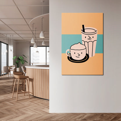 COFFEE PLEASURES Vertical Canvas Print