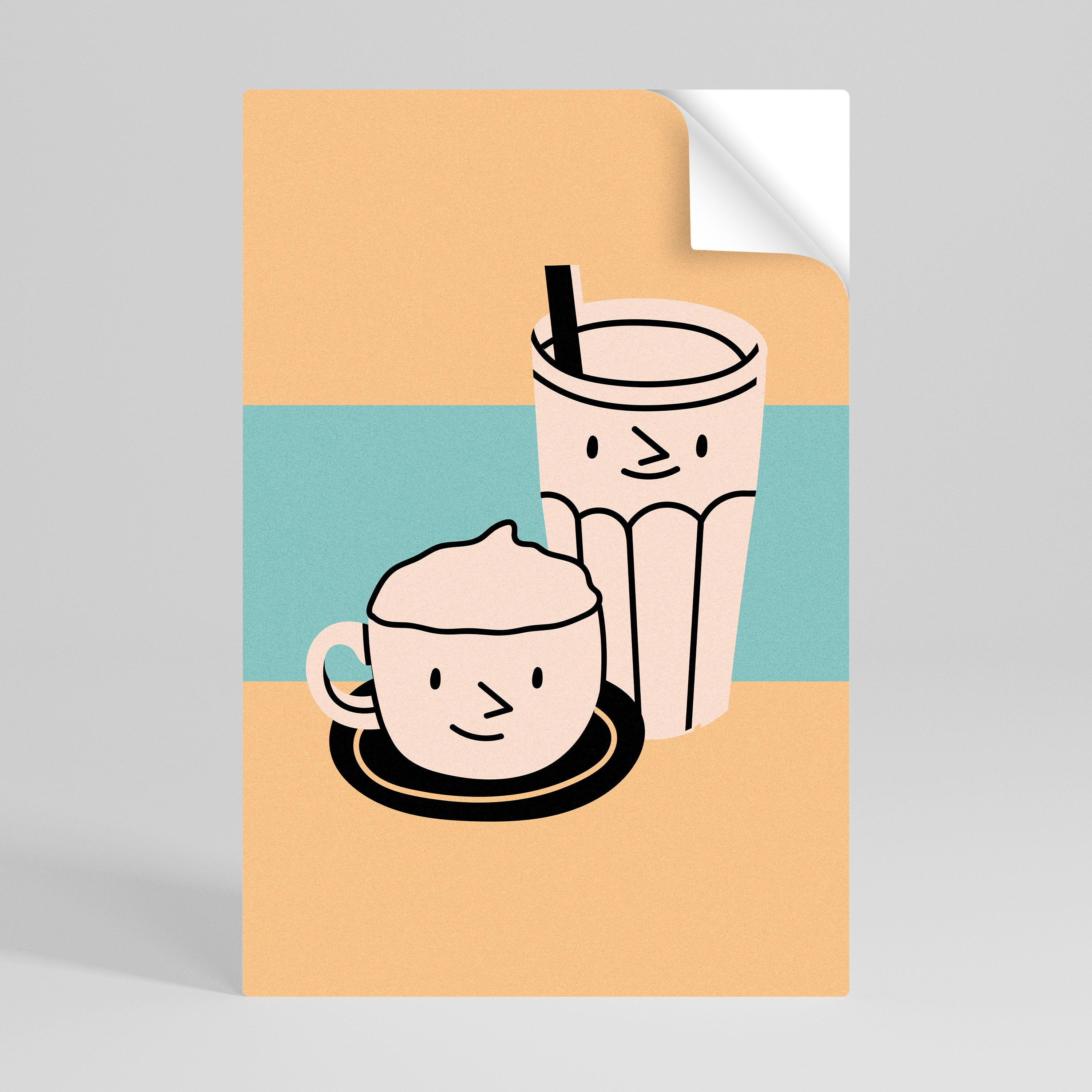 COFFEE PLEASURES Peel and Stick Vertical Poster