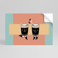 JOYFUL COFFEE Peel and Stick Horizontal Poster