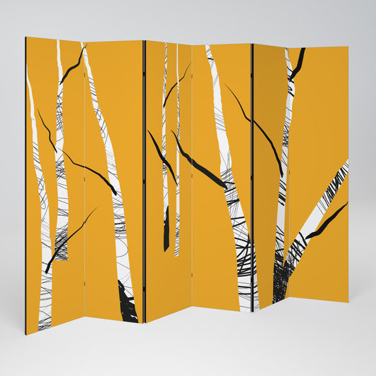 BIRCH ABSTRACT 6dílný paraván