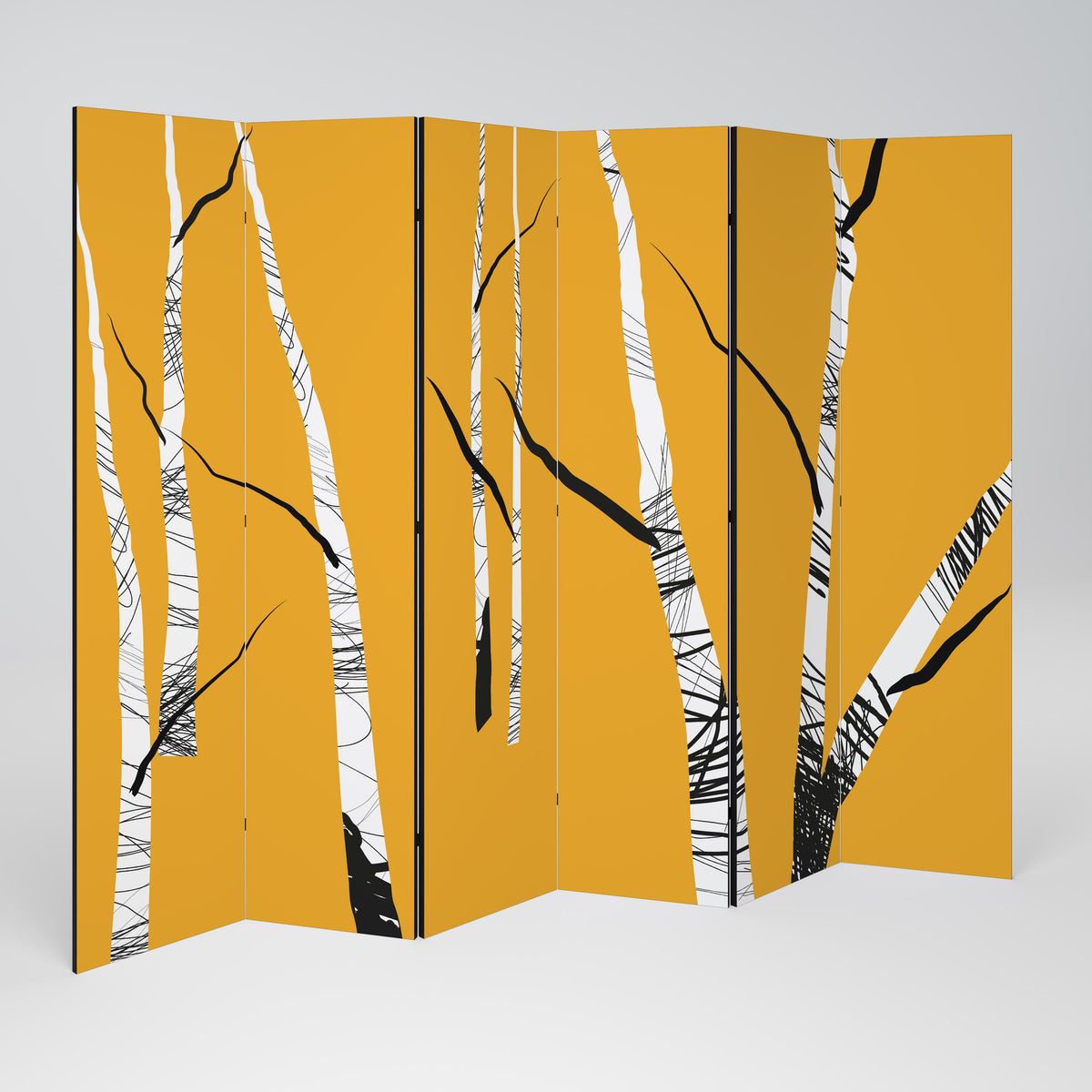 BIRCH ABSTRACT 6dílný paraván