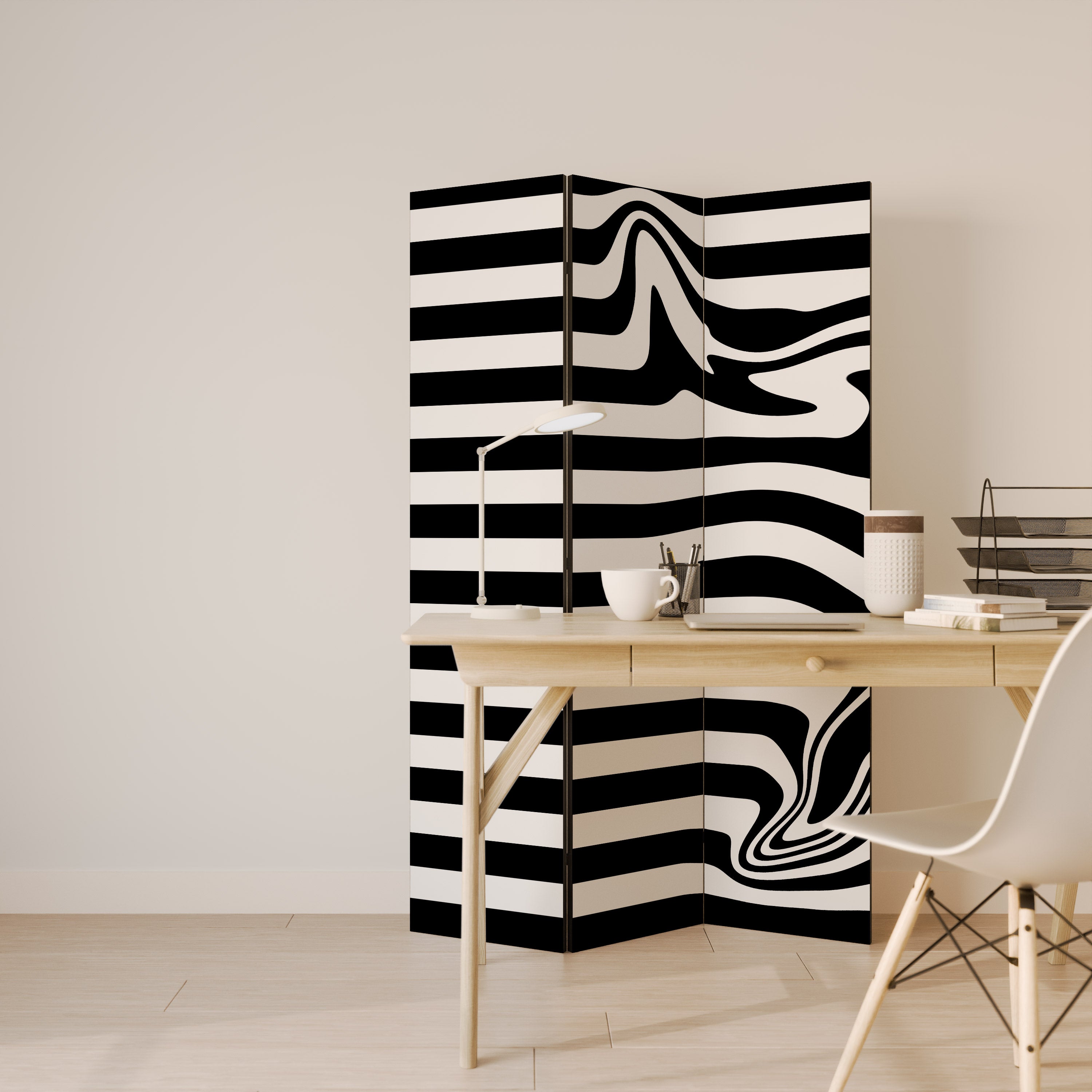 POLYLINE FUZZY 3dílný paraván