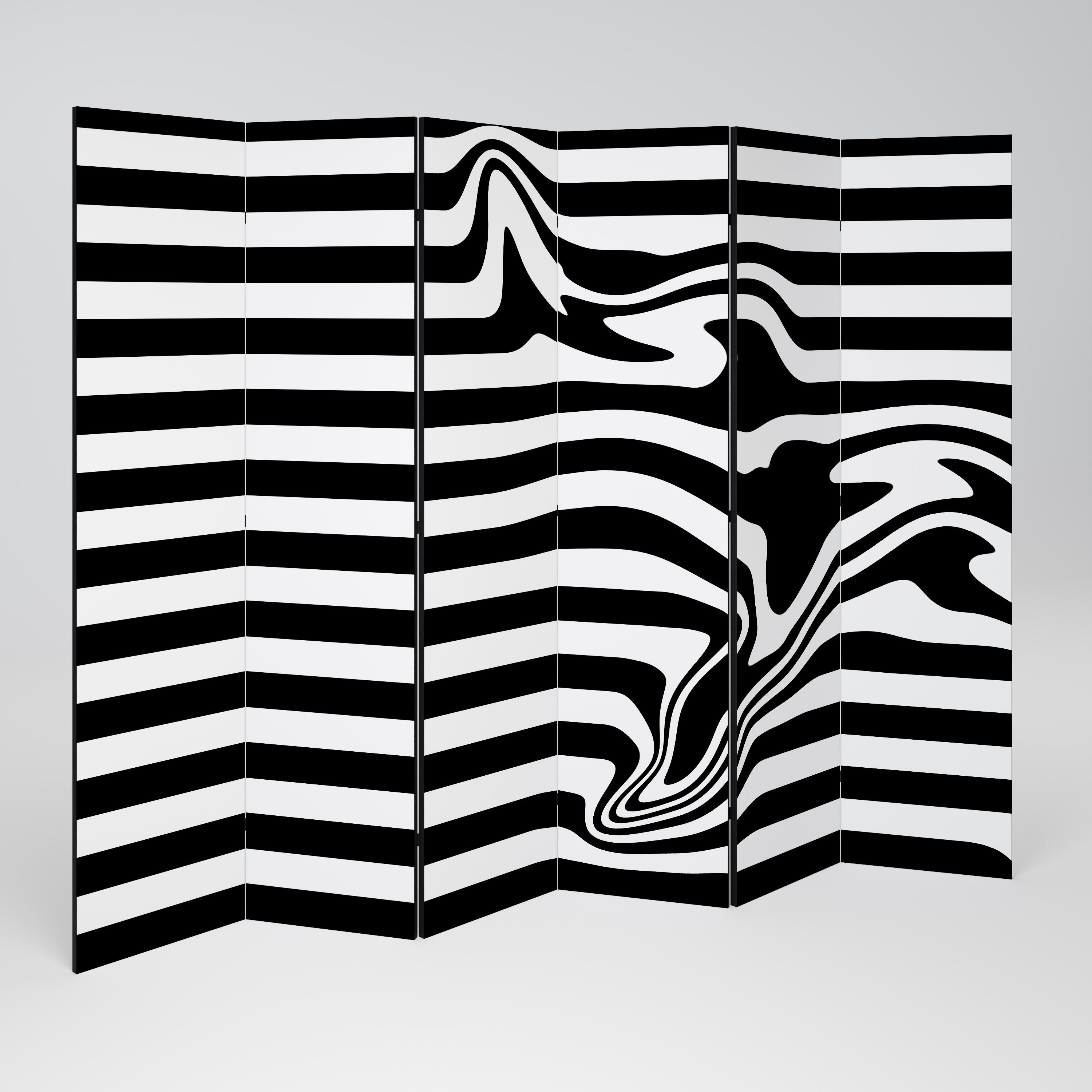 POLYLINE FUZZY 6-Panel Room Divider