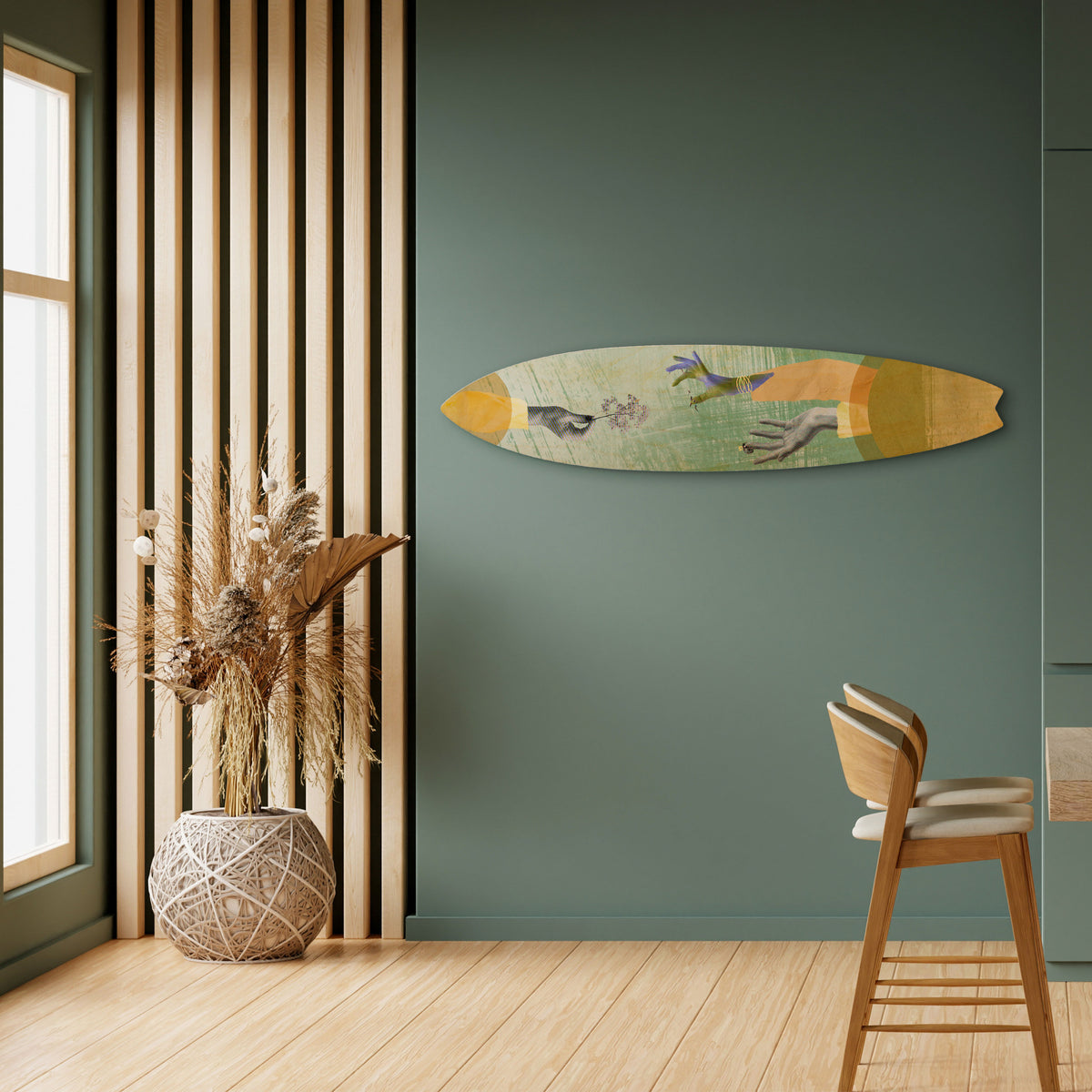 EARTH ELEMENTS Dekorativní panel ve tvaru surfu