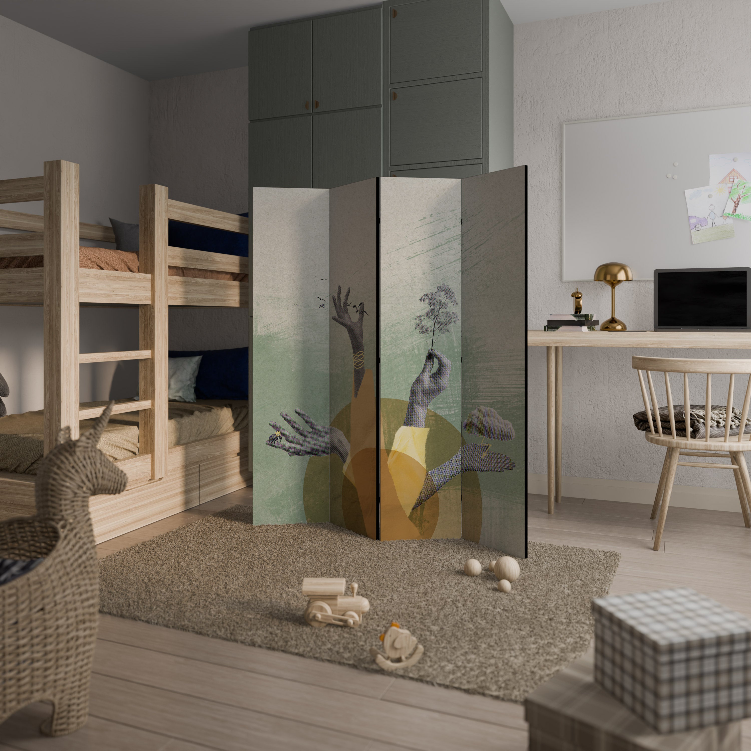 EARTH ELEMENTS 4dílný paraván