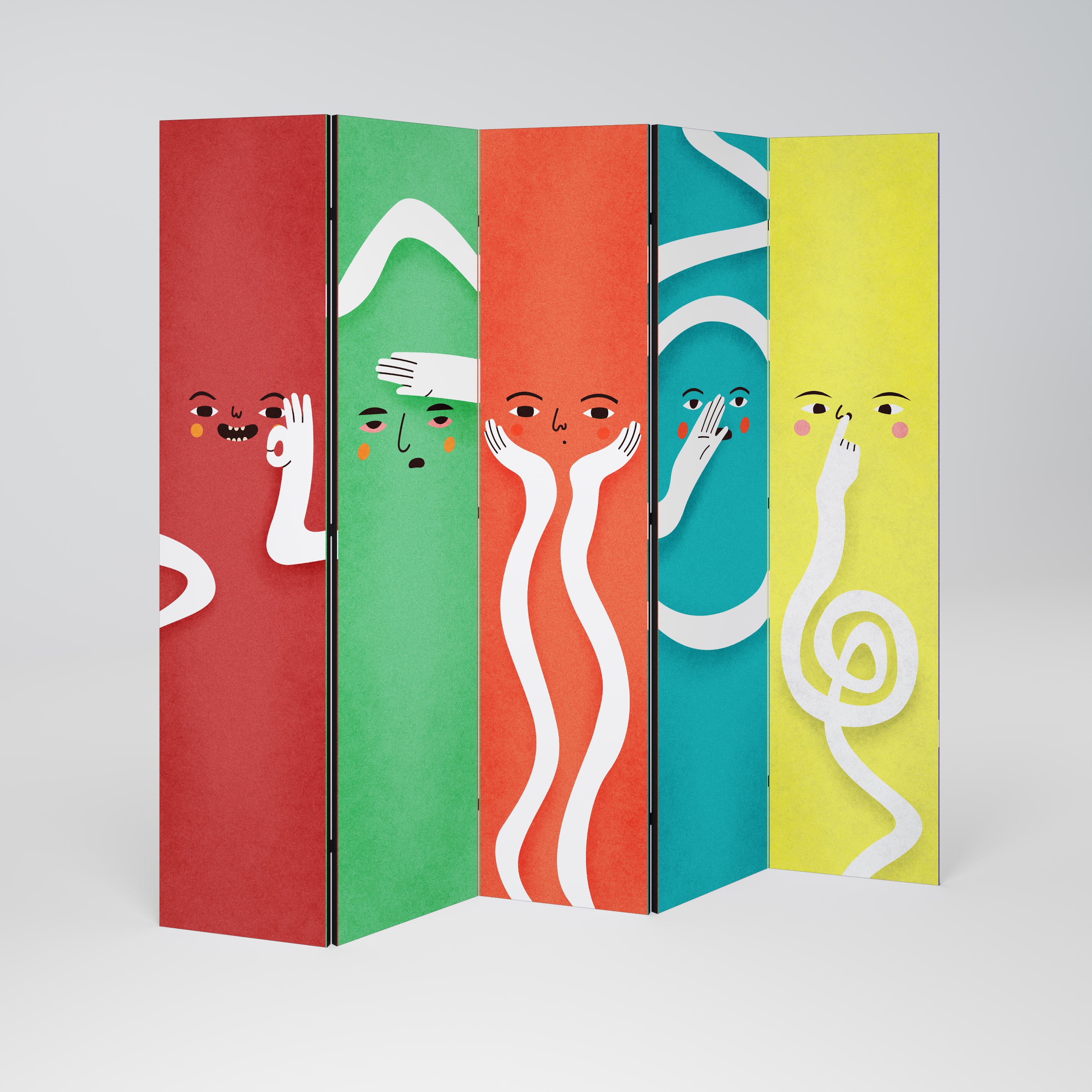 LIVELY FEATURES 5dílný paraván