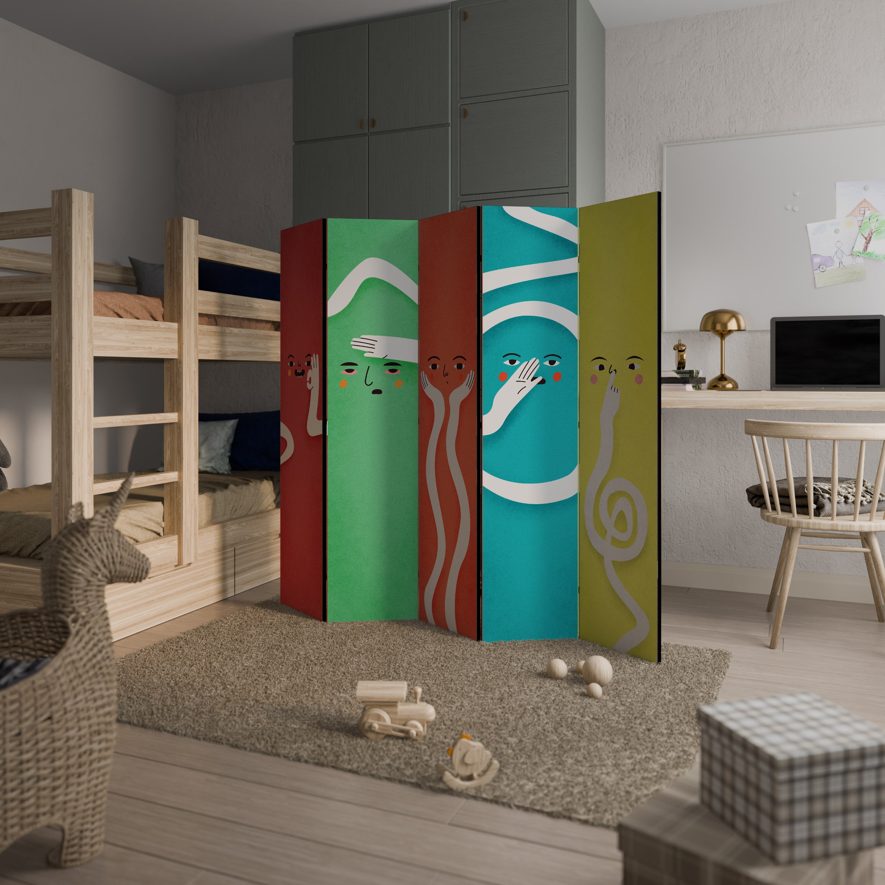 LIVELY FEATURES 5dílný paraván