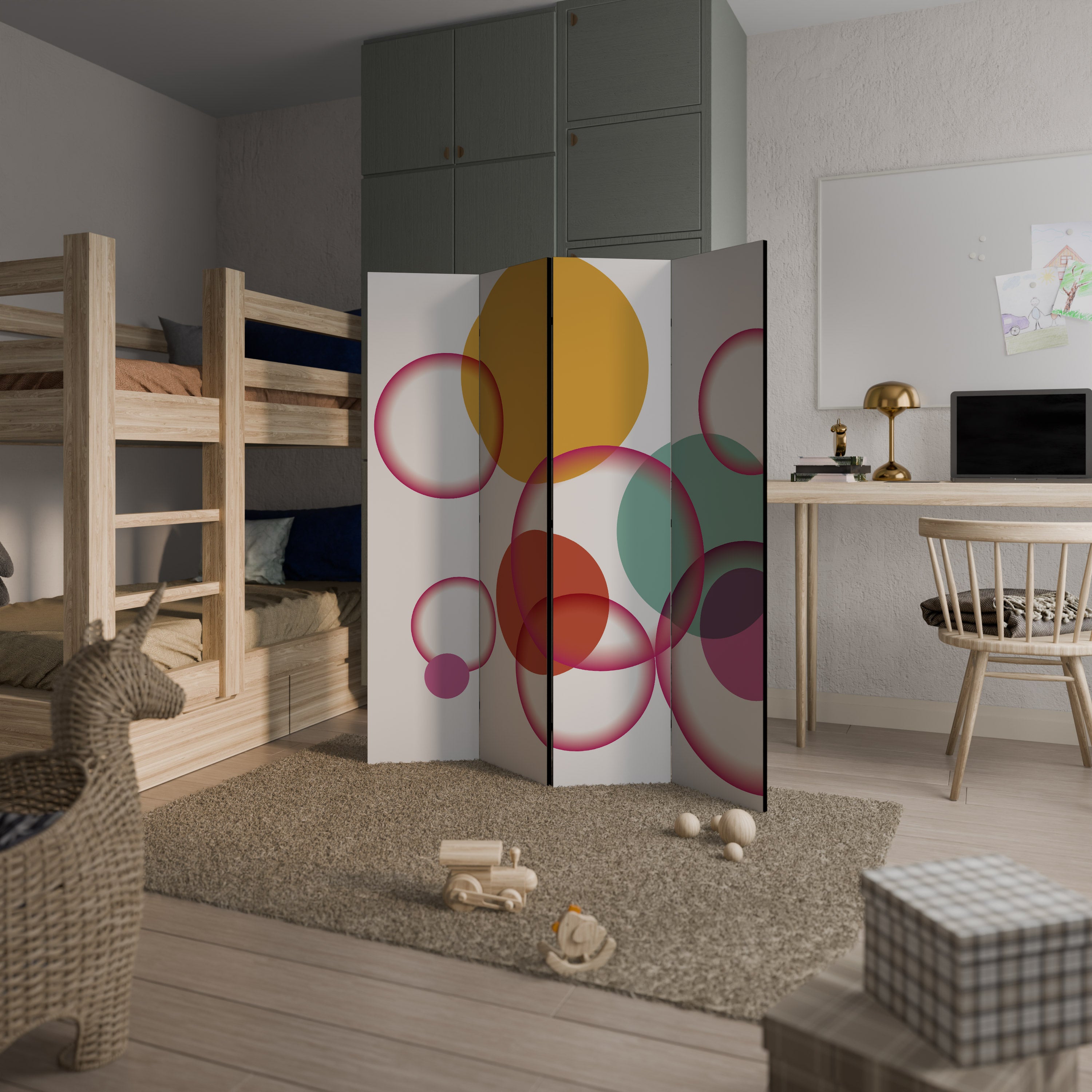 BUBBLE WISH 4dílný paraván