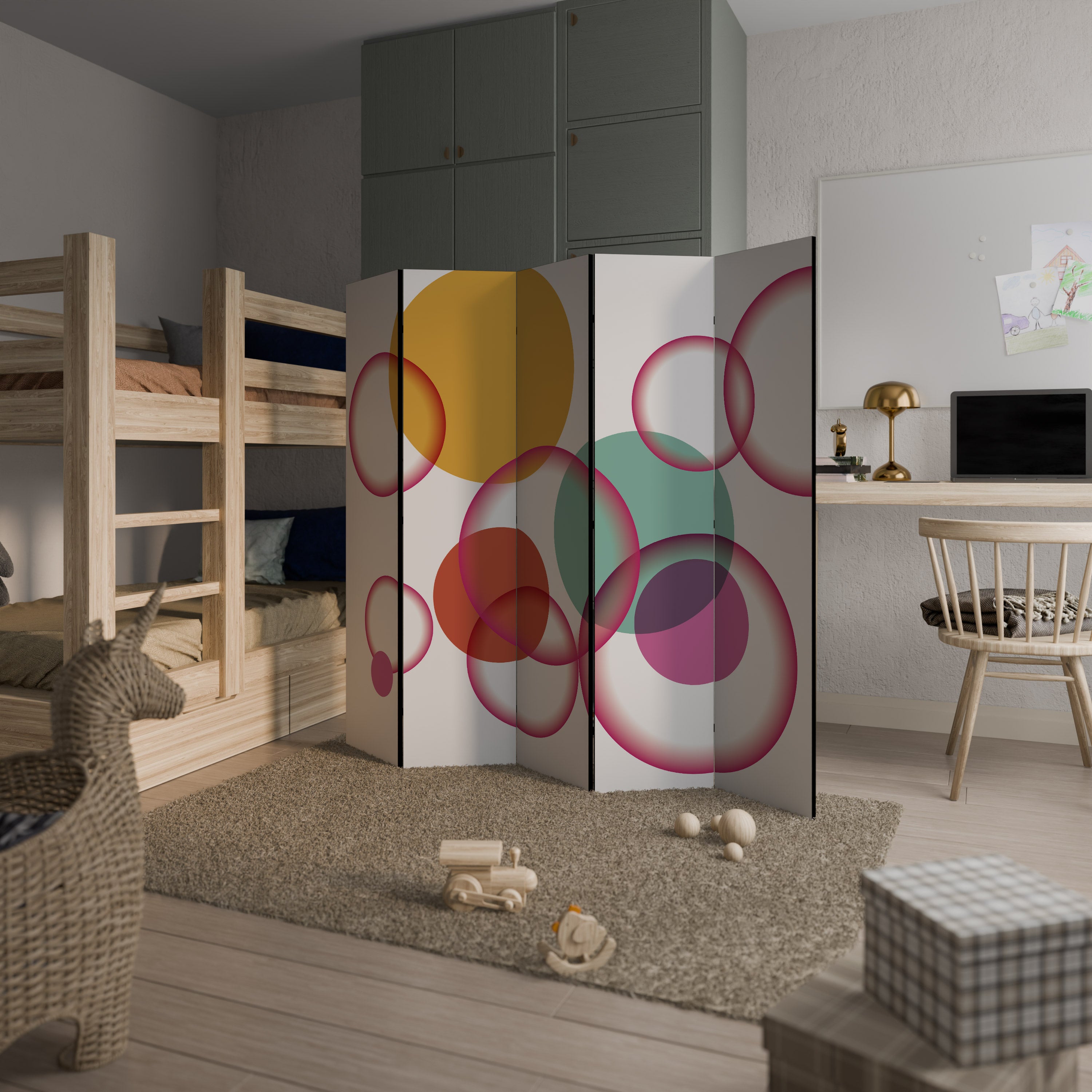 BUBBLE WISH 5dílný paraván