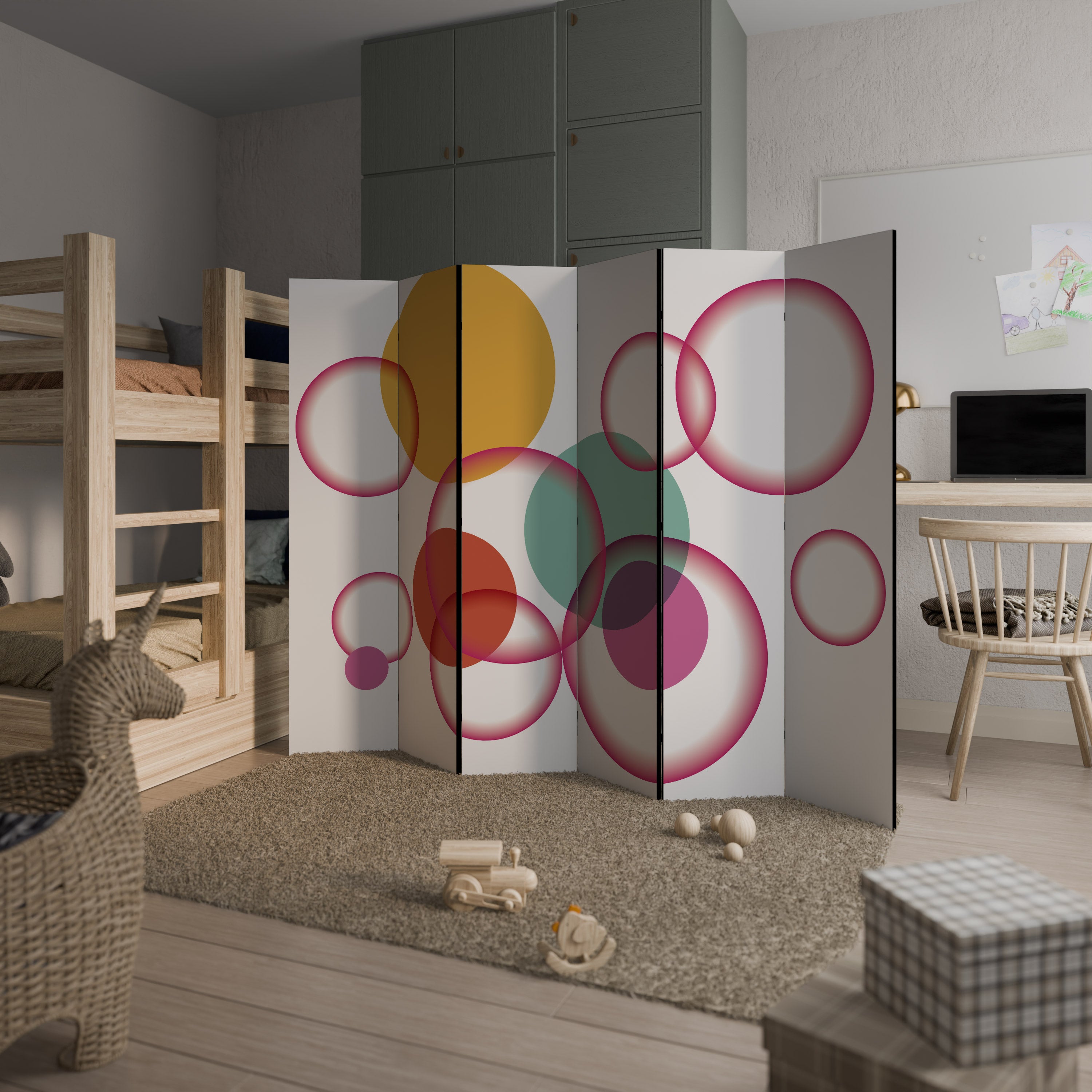 BUBBLE WISH 6-Panel Room Divider