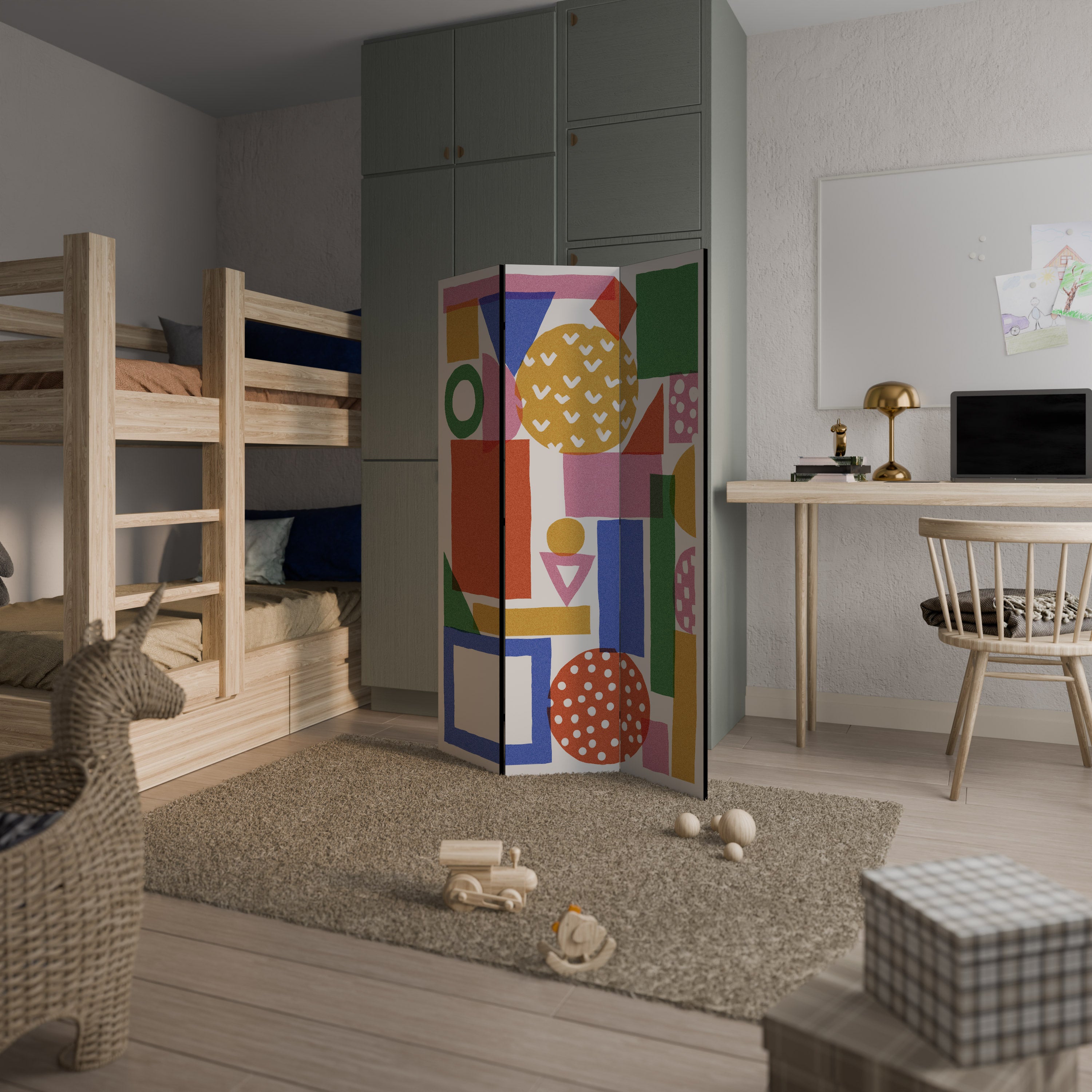 GEOMETRIC GLIMMER 3dílný paraván