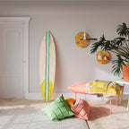 SUNSET RIDER Dekorativní panel ve tvaru surfu