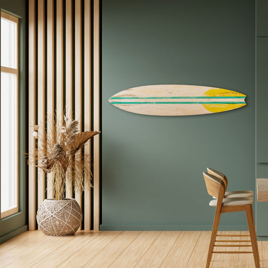 SUNSET RIDER Dekorativní panel ve tvaru surfu
