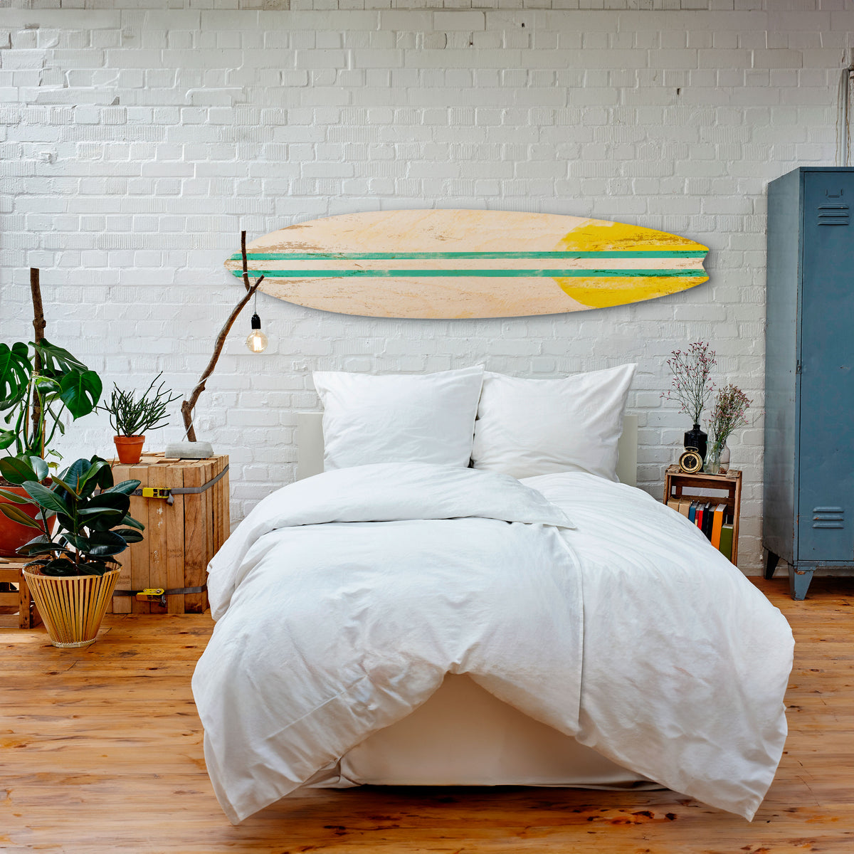 SUNSET RIDER Dekorativní panel ve tvaru surfu