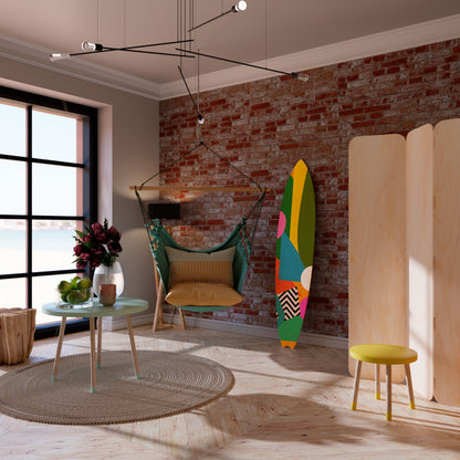 RADIANT HUES Dekorativní panel ve tvaru surfu