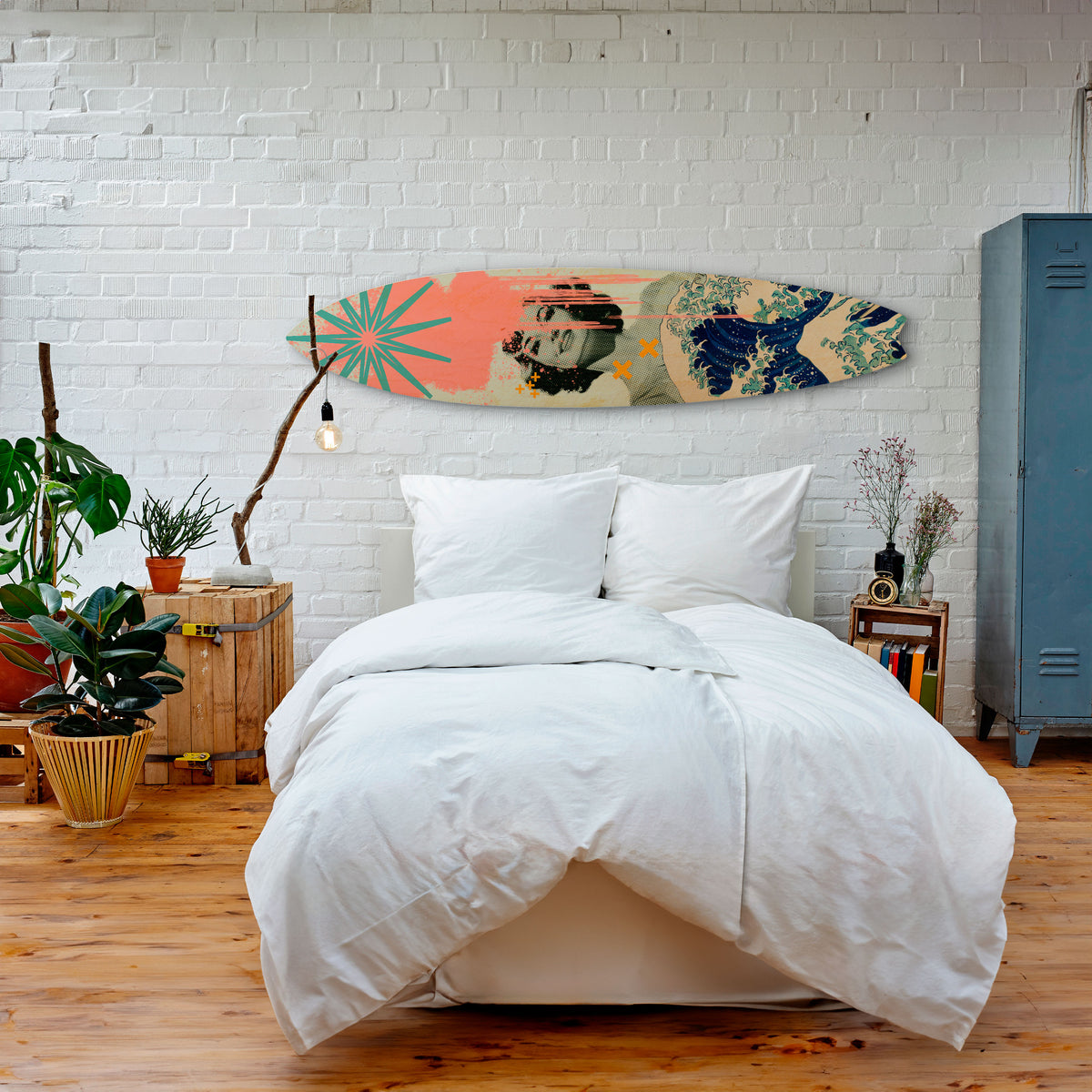 KANAGAWA BEAUTY Dekorativní panel ve tvaru surfu