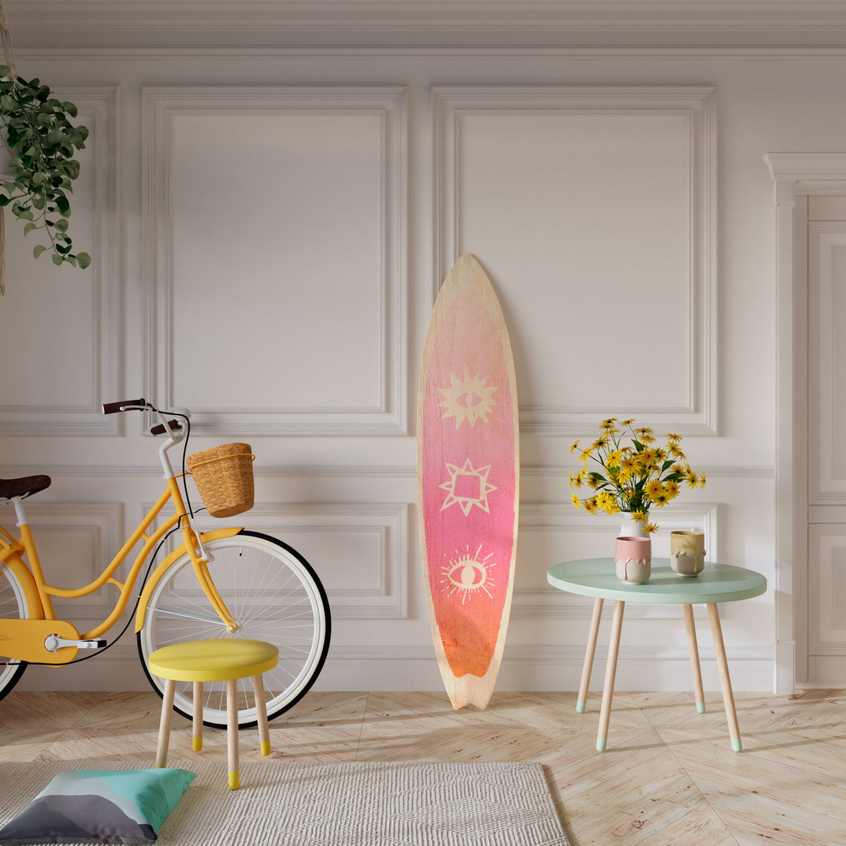 DAZZLING DESIGN Dekorativní panel ve tvaru surfu