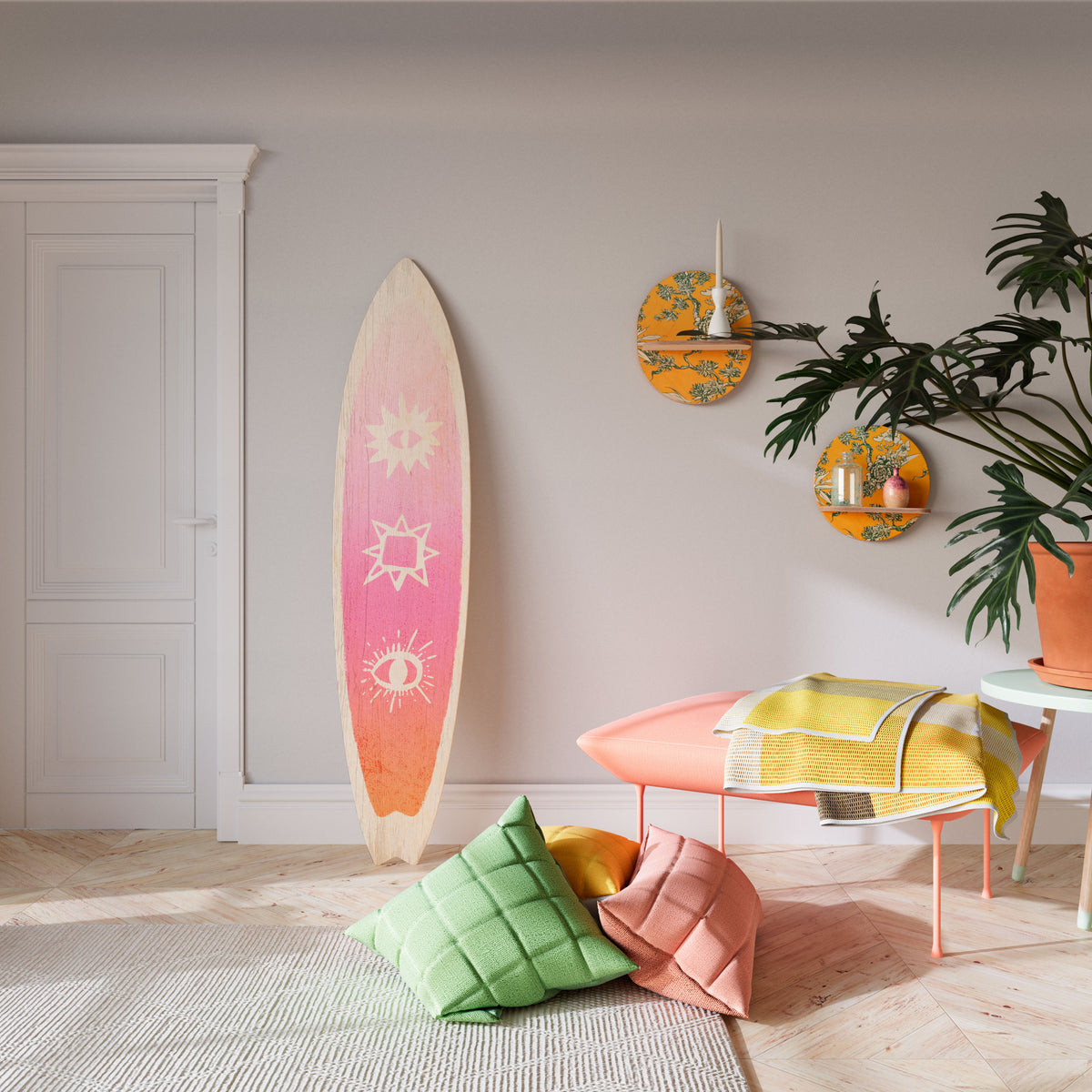 DAZZLING DESIGN Dekorativní panel ve tvaru surfu