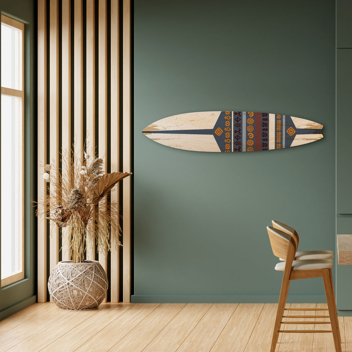 AFRICAN VINTAGE Dekorativní panel ve tvaru surfu