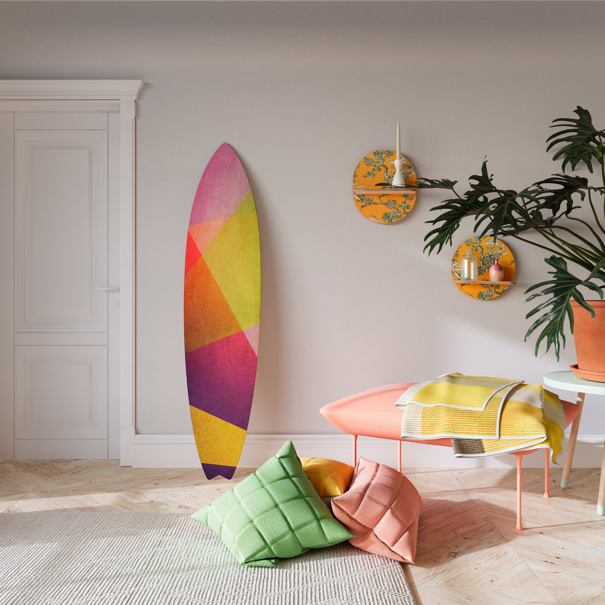 VIVID GEOMETRY Dekorativní panel ve tvaru surfu