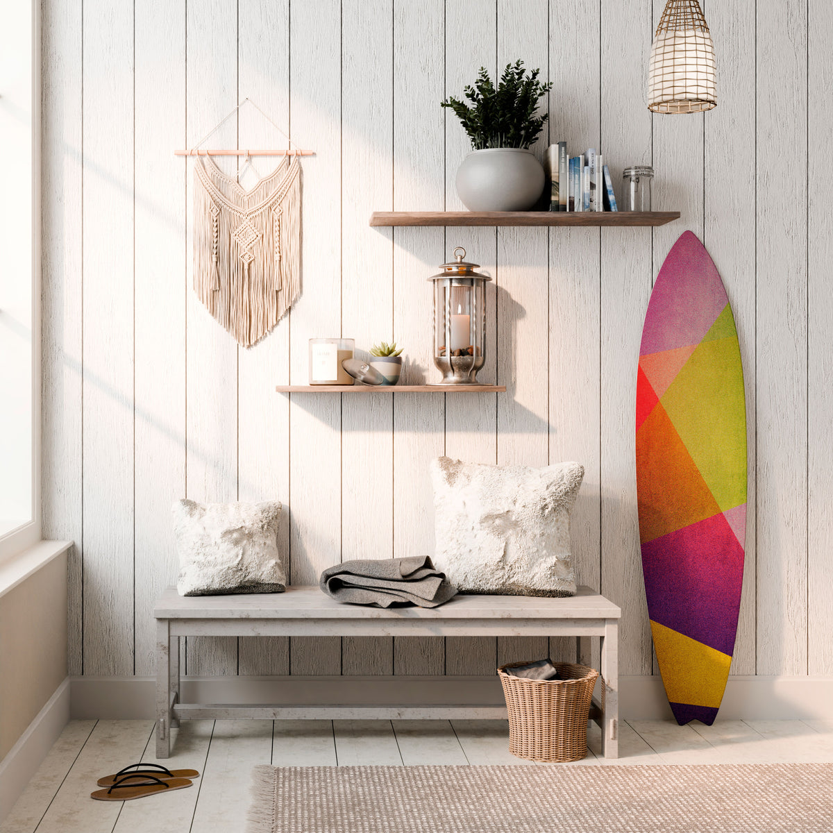 VIVID GEOMETRY Dekorativní panel ve tvaru surfu