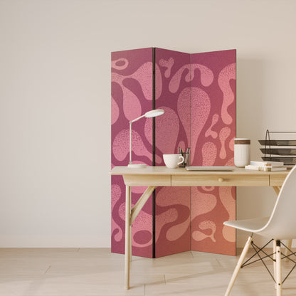 IRREGULAR PINK 3dílný paraván