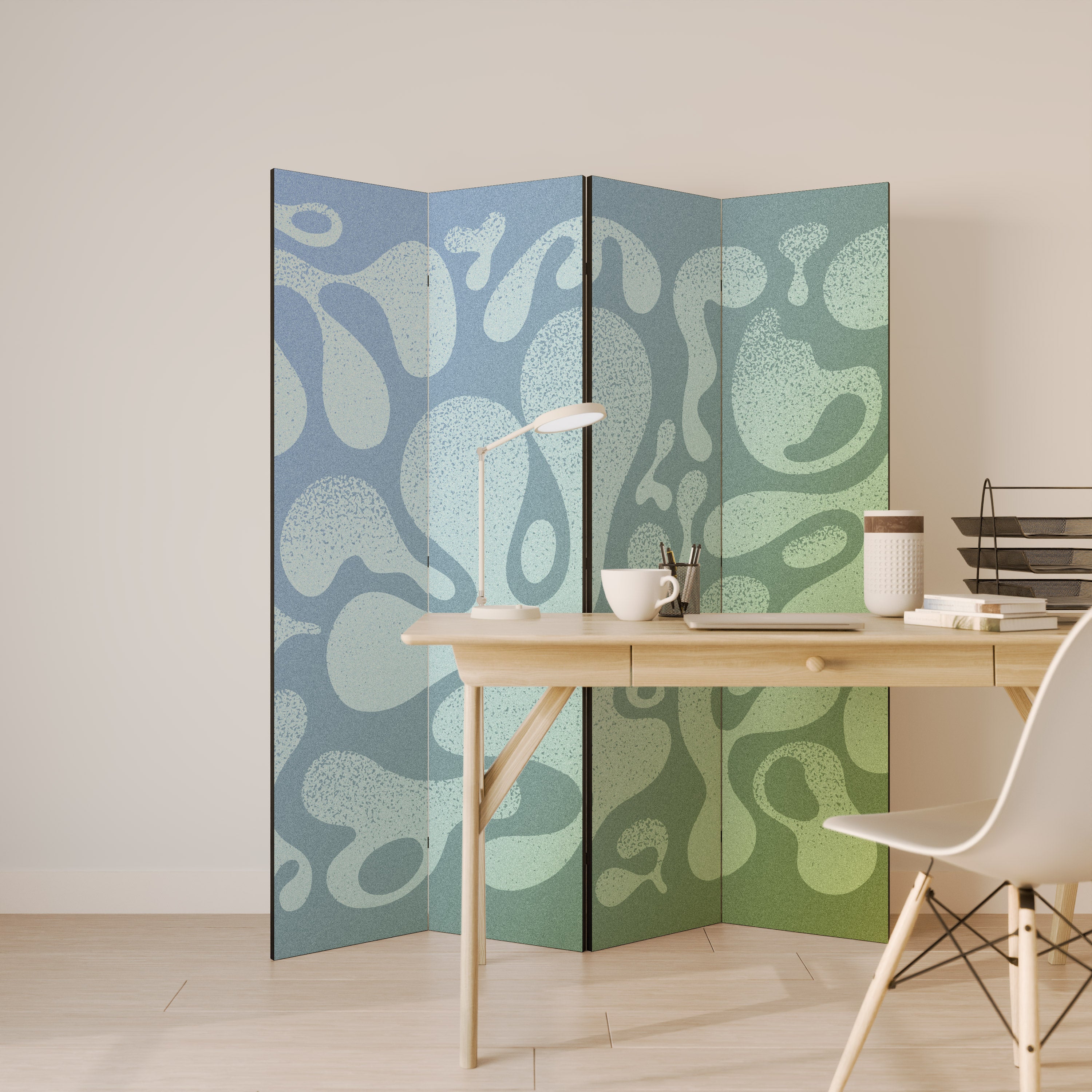 IRREGULAR BLUE 4-Panel Room Divider