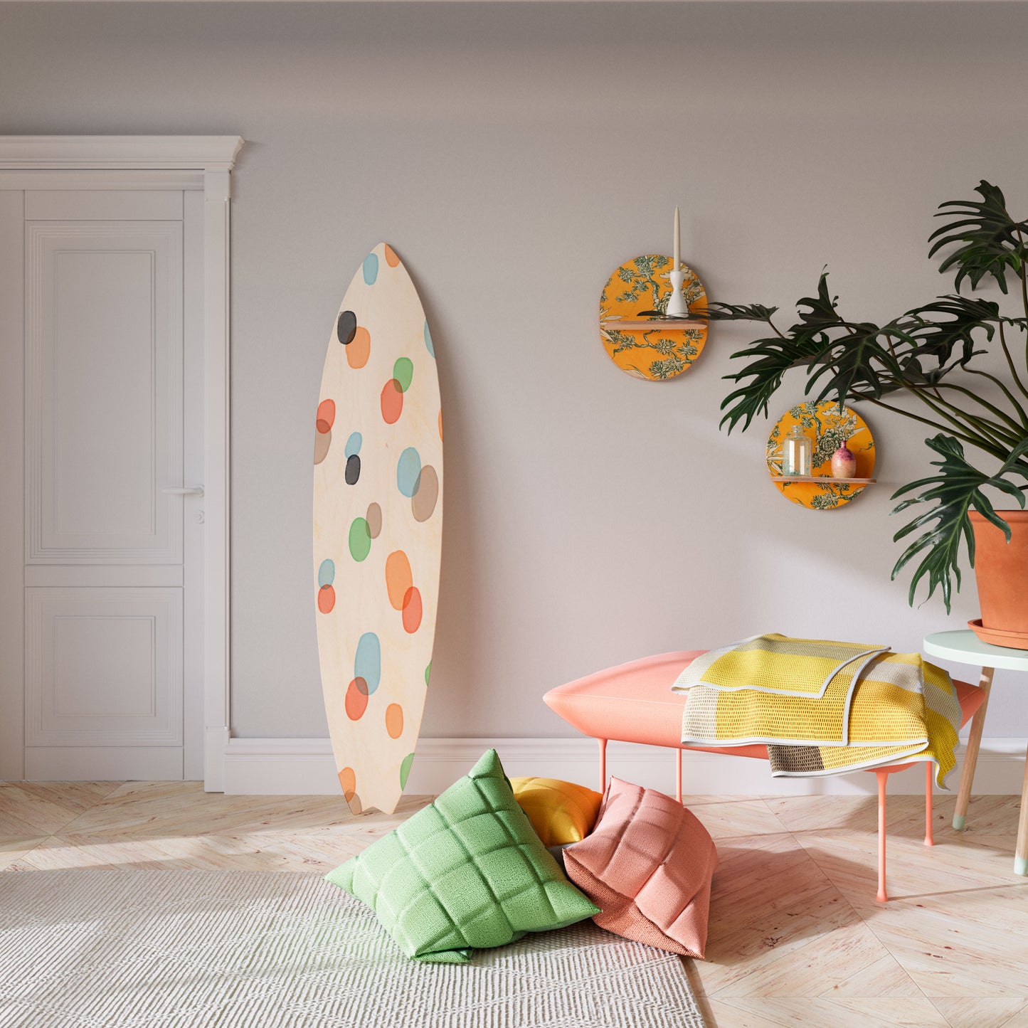 ENERGETIC SPOTS Dekorativní panel ve tvaru surfu