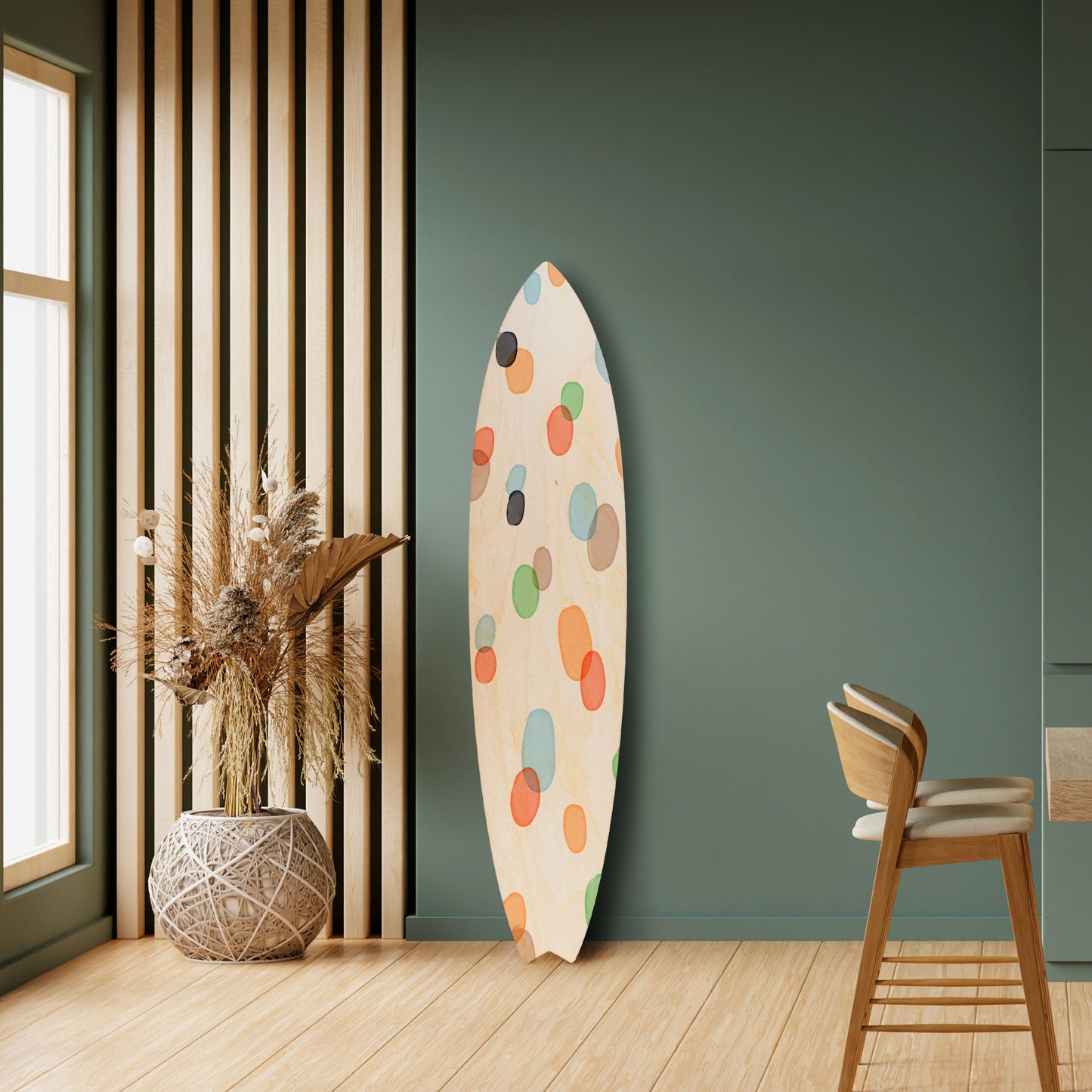 ENERGETIC SPOTS Dekorativní panel ve tvaru surfu