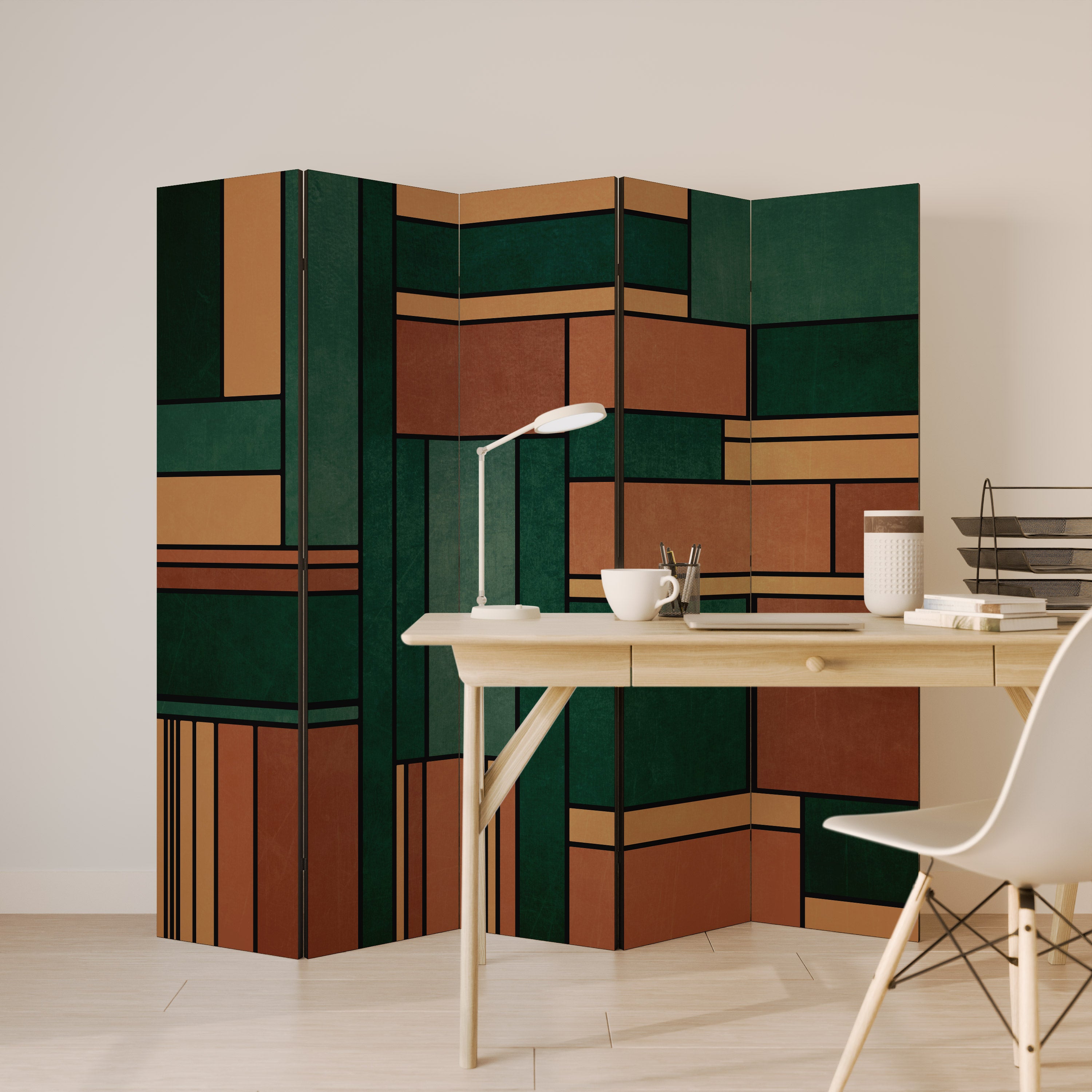 EARTHY FIGURES 5dílný paraván