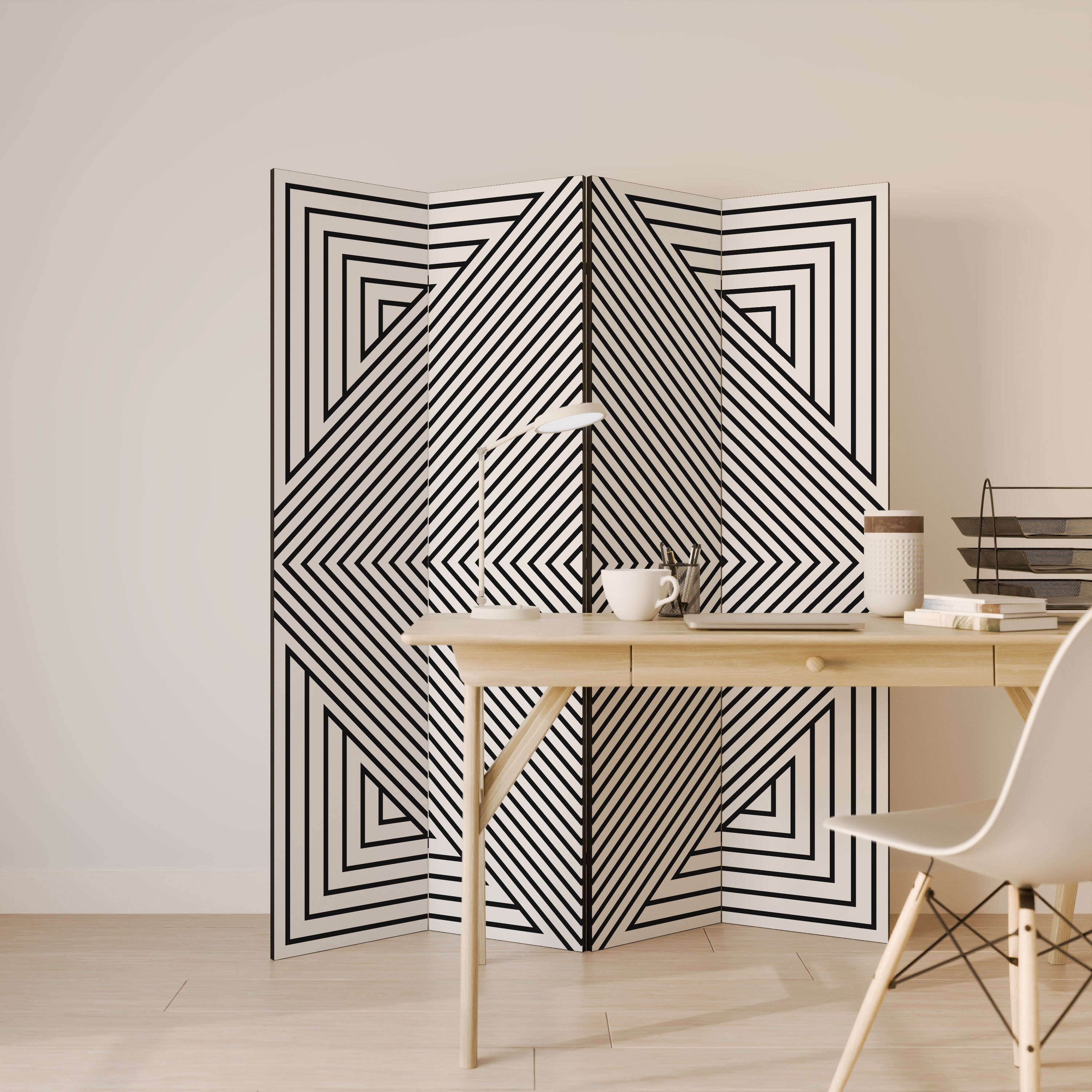 POLYGON ILLUSION 4dílný paraván