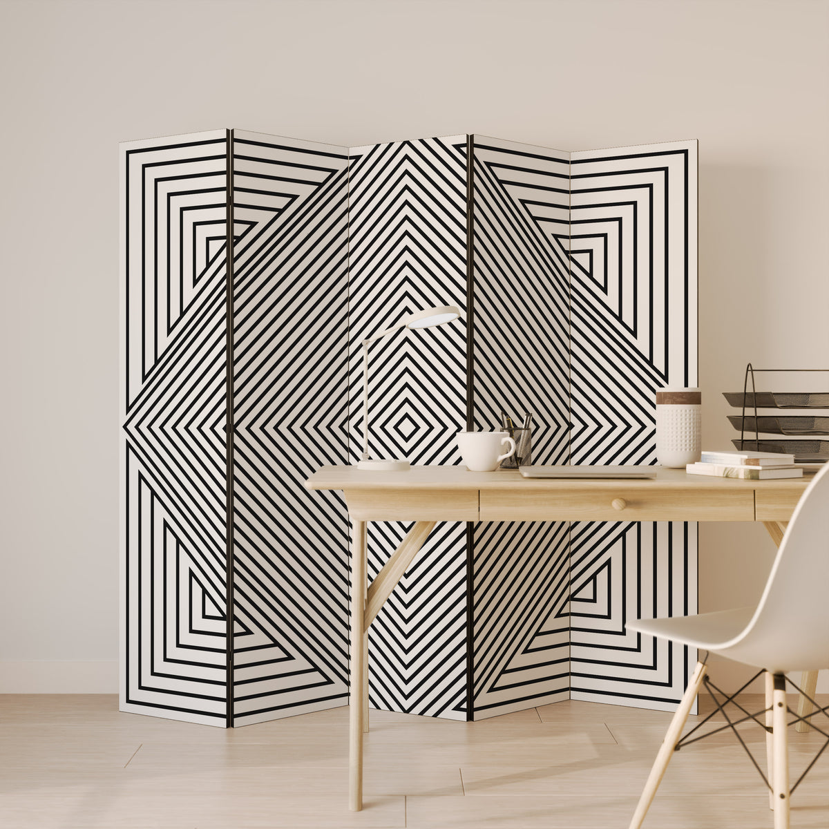 POLYGON ILLUSION 5dílný paraván
