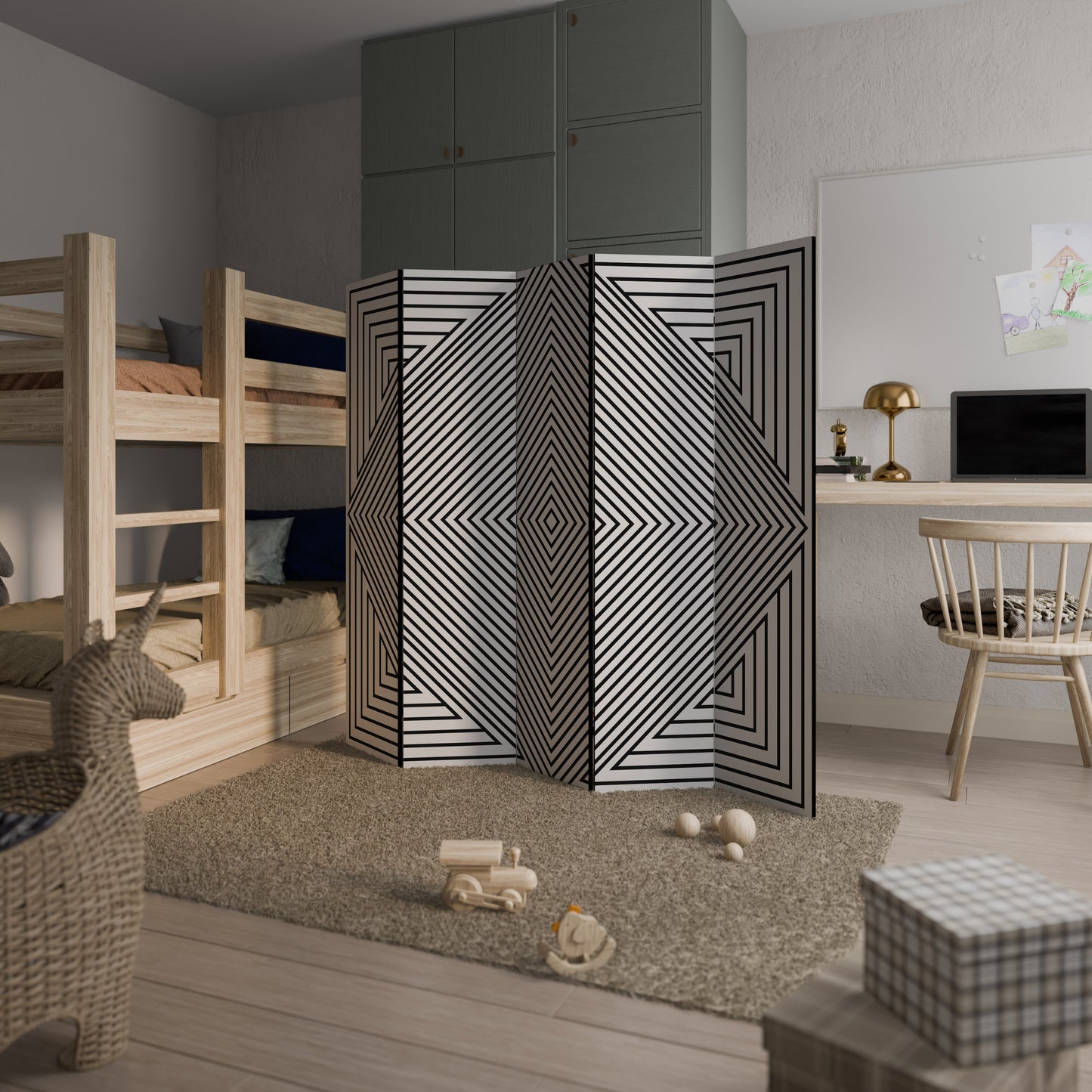 POLYGON ILLUSION 5dílný paraván