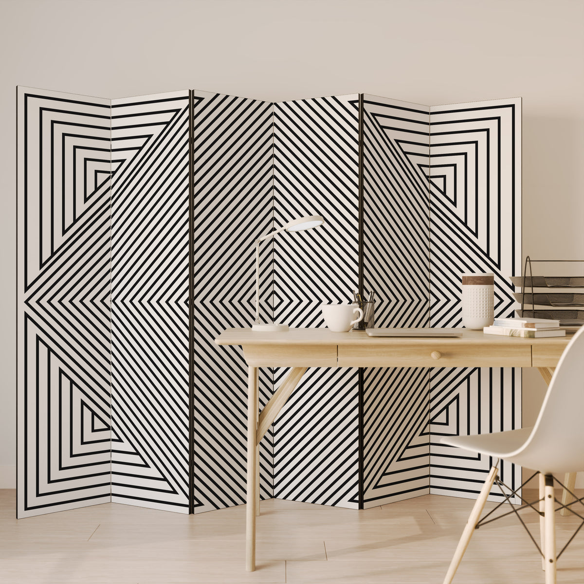 POLYGON ILLUSION 6dílný paraván