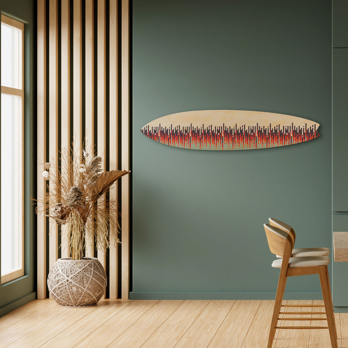 CHROMA CONTOURS Dekorativní panel ve tvaru surfu