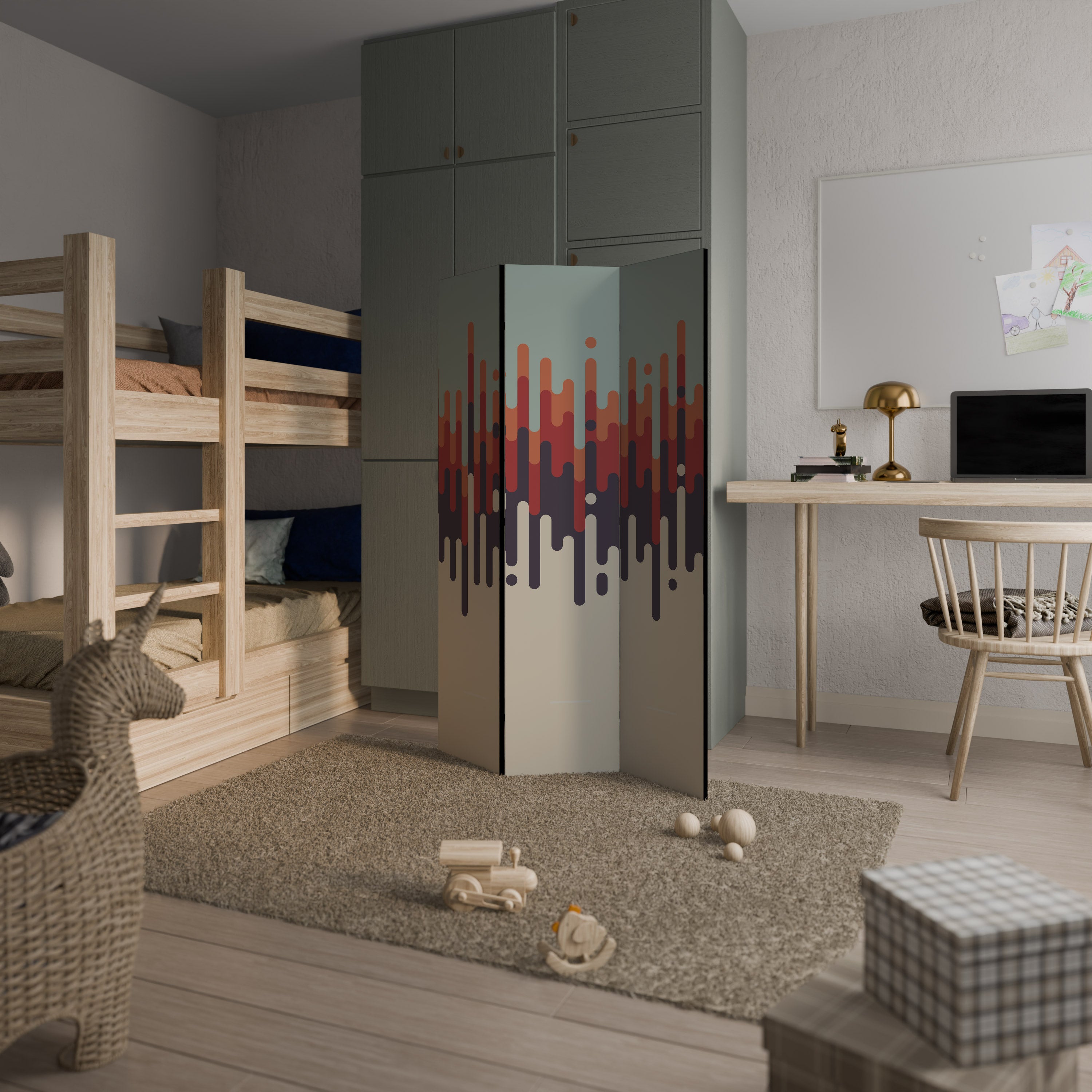 CHROMA CONTOURS 3dílný paraván